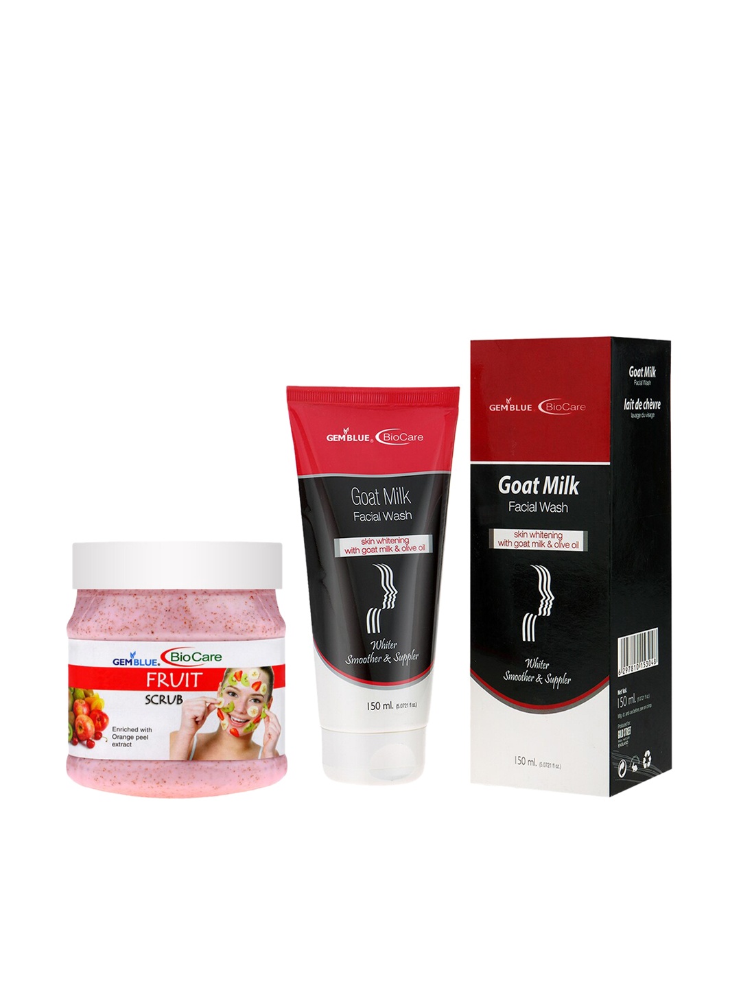 

GEMBLUE BioCare Fruit Scrub & Goat Milk Face Wash 650ml, Multi