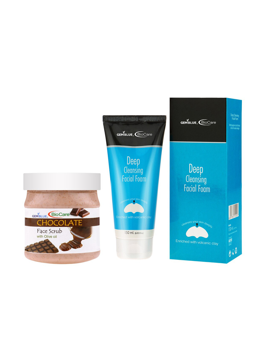 

GEMBLUE BioCare Deep Cleansing Facial Foam & Chocolate Scrub 650ml, Multi