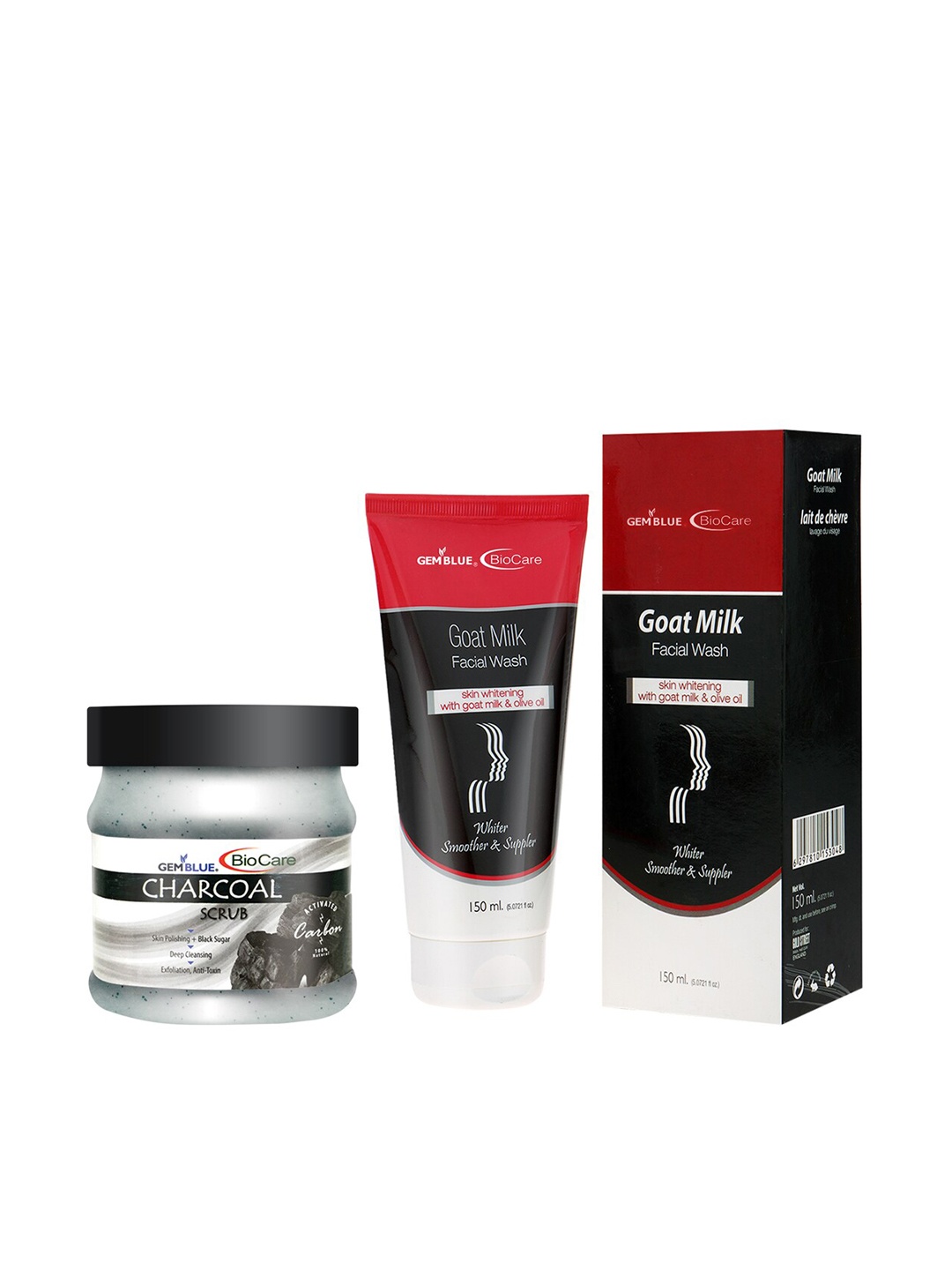 

GEMBLUE BioCare Charcoal Scrub & Goat Milk Face Wash 650ml, Multi