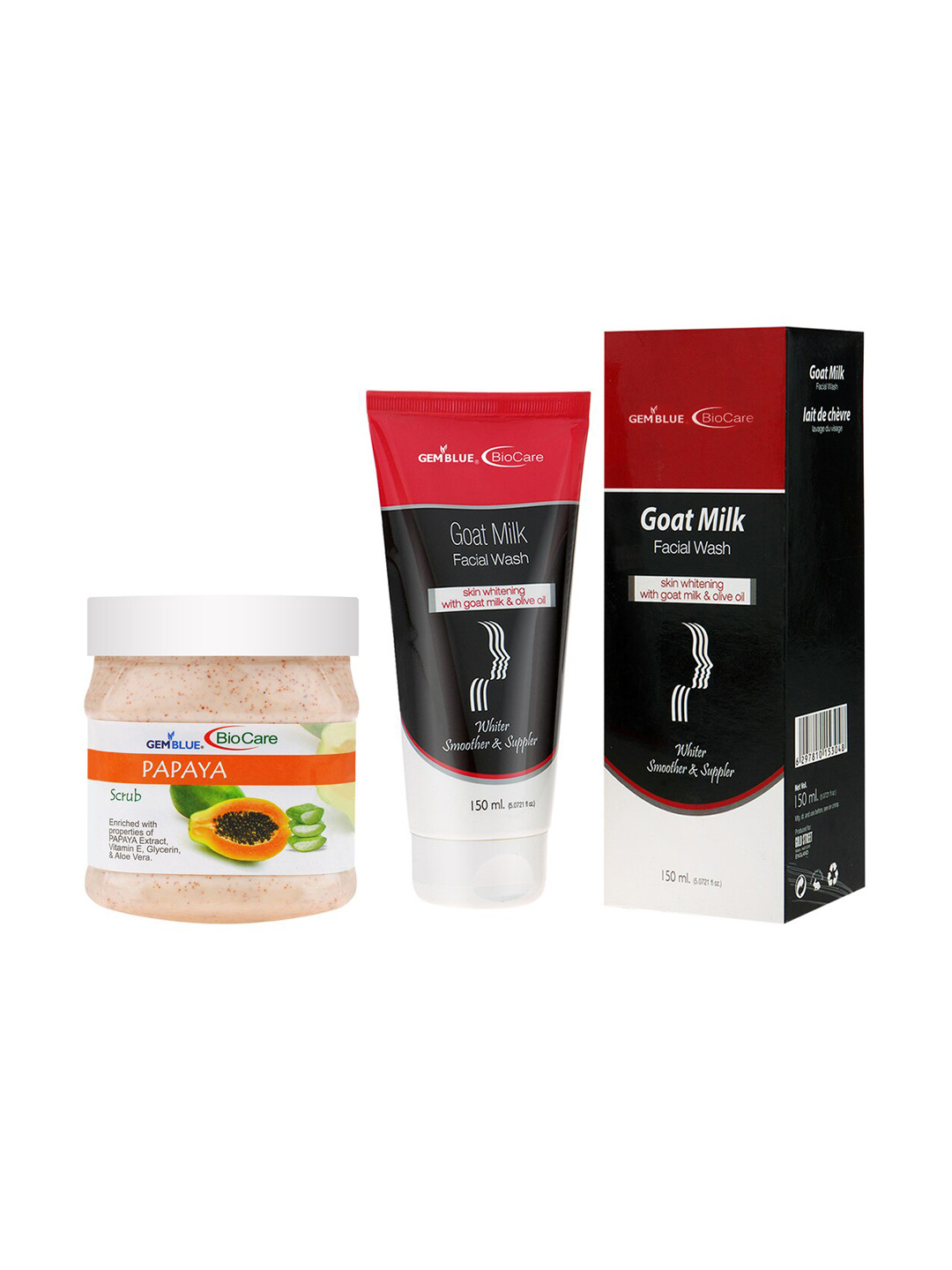 

GEMBLUE BioCare Papaya Scrub and Goat Milk Face Wash 650ml, Multi