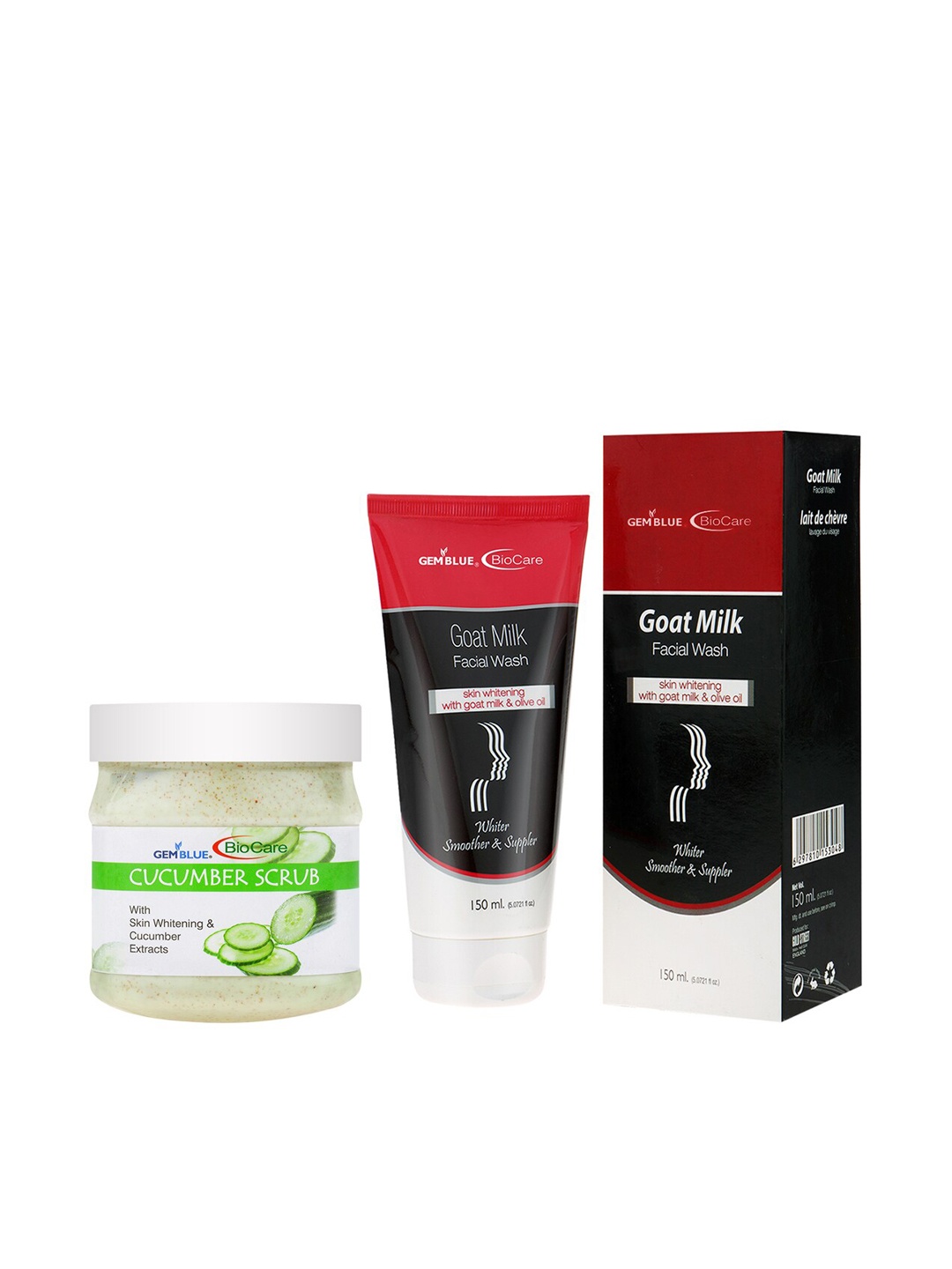 

GEMBLUE BioCare Cucumber Scrub and Goat Milk Face Wash 650ml, Multi
