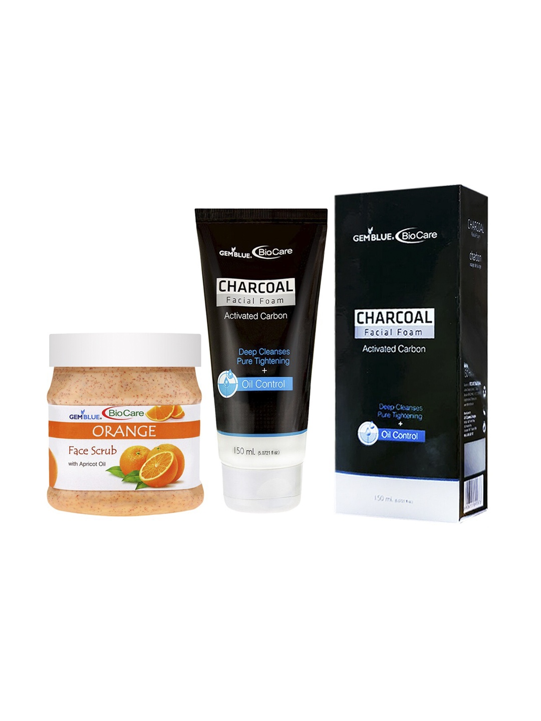 

GEMBLUE BioCare Orange Scrub and Charcoal Face Wash 650ml, Multi