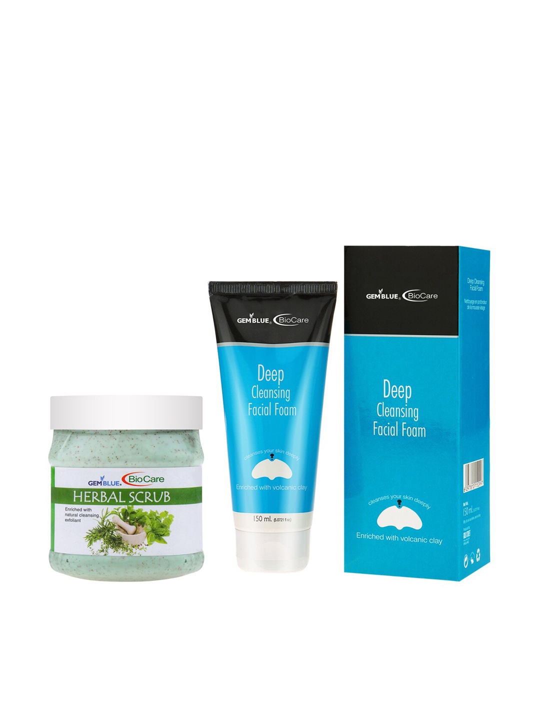 

GEMBLUE BioCare Deep Cleansing Facial Foam & Herbal Scrub 650ml, Multi