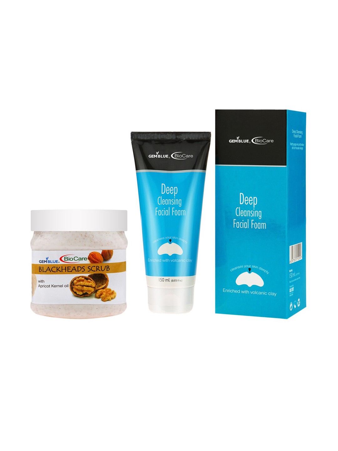 

GEMBLUE BioCare Deep Cleansing Facial Foam & Blackhead Scrub 650ml, Multi