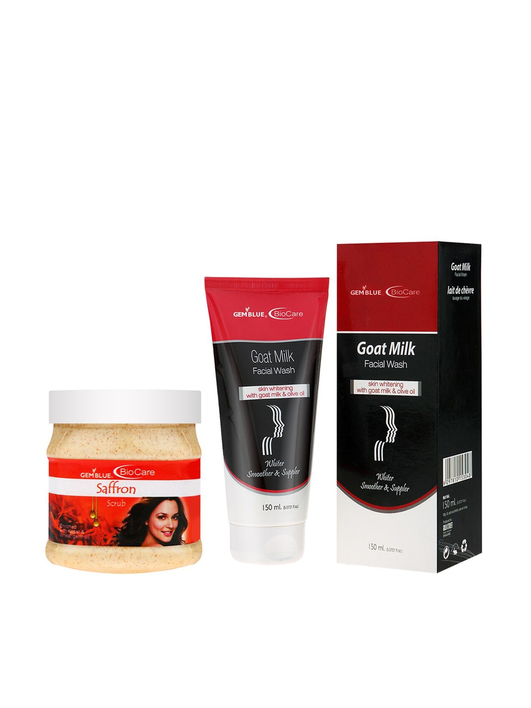 

GEMBLUE BioCare Saffron Scrub and Goat Milk Face Wash 650ml, Multi