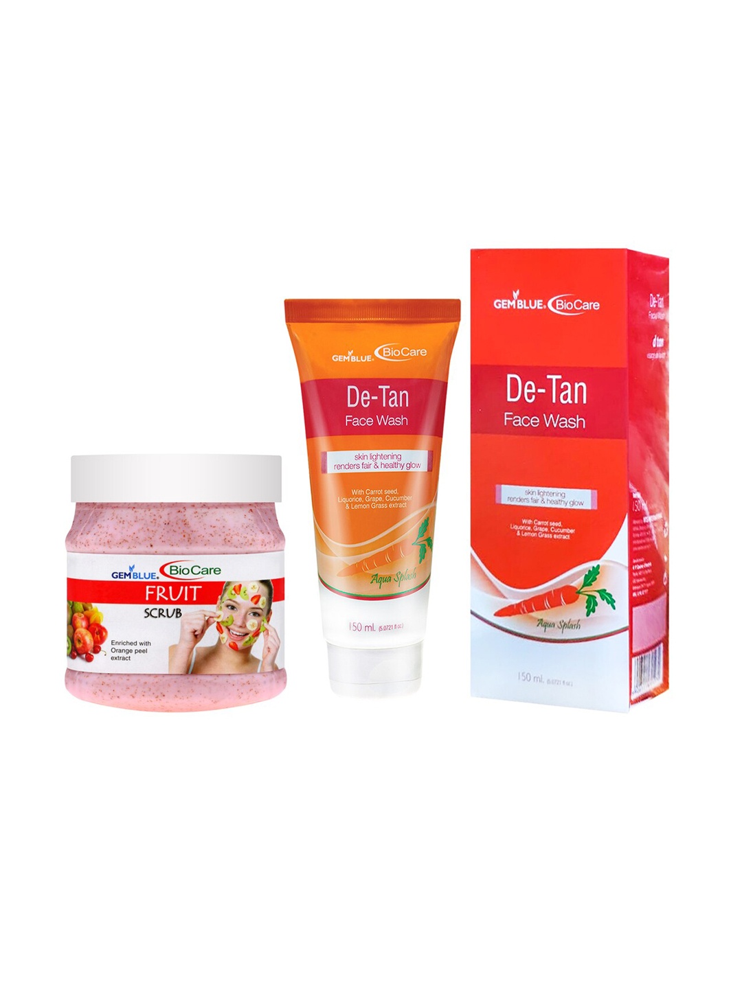 

GEMBLUE BioCare Fruit Scrub and De-Tan Face Wash 650ml, Multi