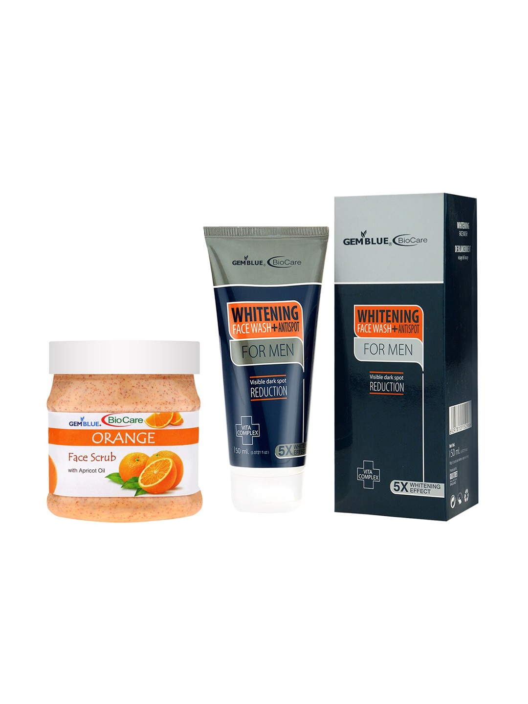 

GEMBLUE BioCare Orange Scrub and Whitening Face Wash 650ml, Multi