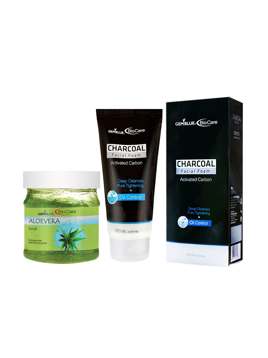 

GEMBLUE BioCare Aloevera Scrub and Charcoal Face Wash 650ml, Multi