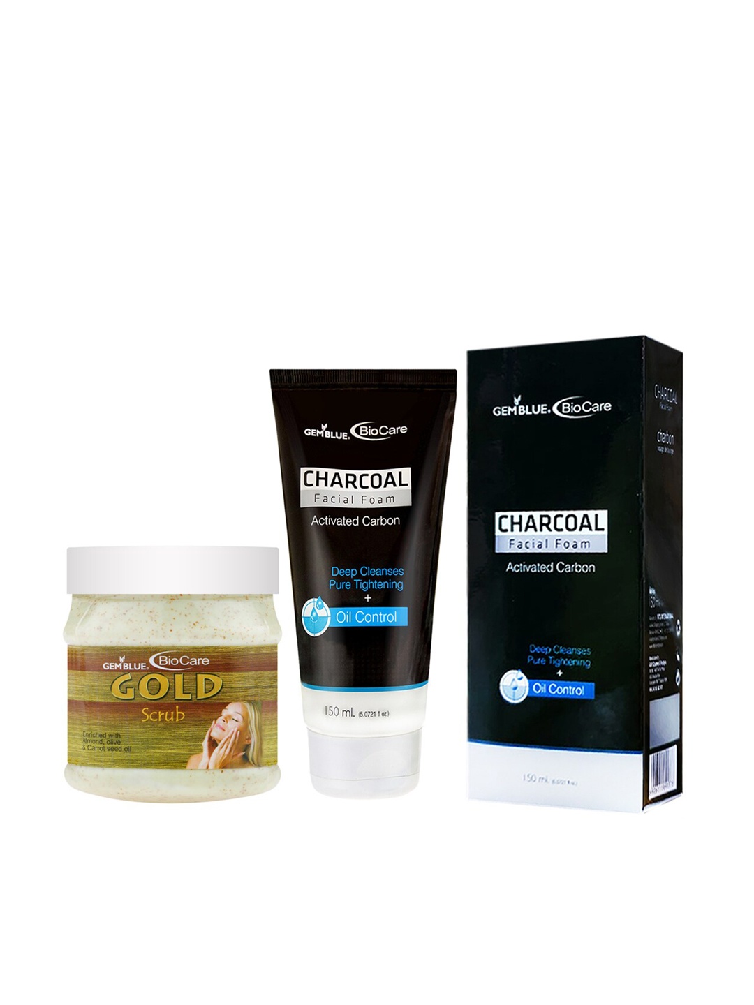 

GEMBLUE BioCare Gold Scrub & Charcoal Face Wash 650ml, Multi