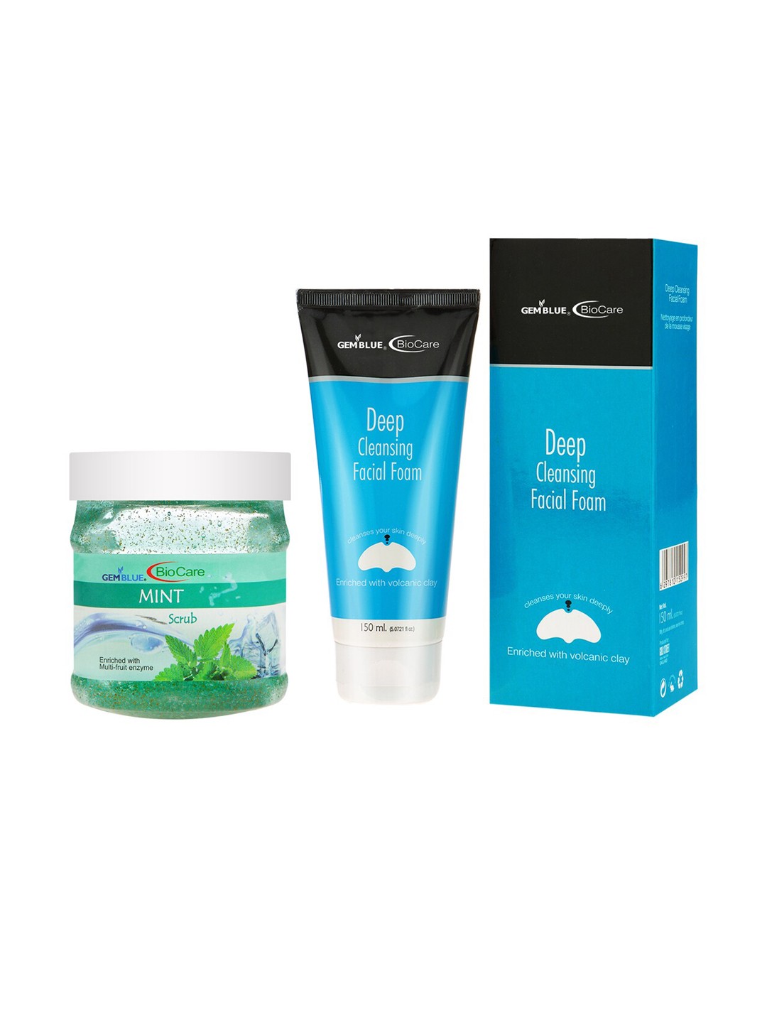 

GEMBLUE BioCare Deep Cleansing Facial Foam & Mint Scrub 650ml, Multi