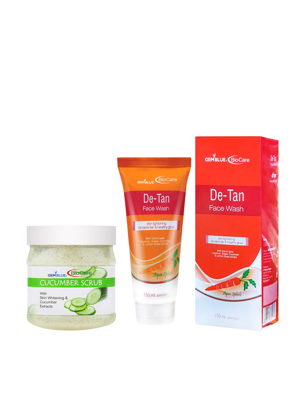 

GEMBLUE BioCare Cucumber Scrub and De-Tan Face Wash 650ml, Multi