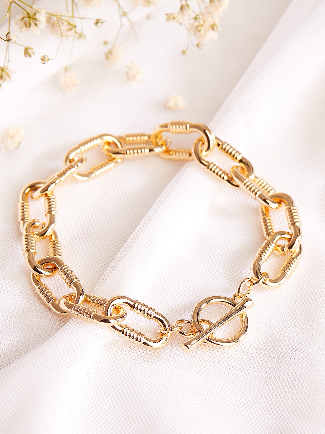 

TOKYO TALKIES X rubans FASHION ACCESSORIES Women Gold-Toned Handcrafted Gold-Plated Link Bracelet