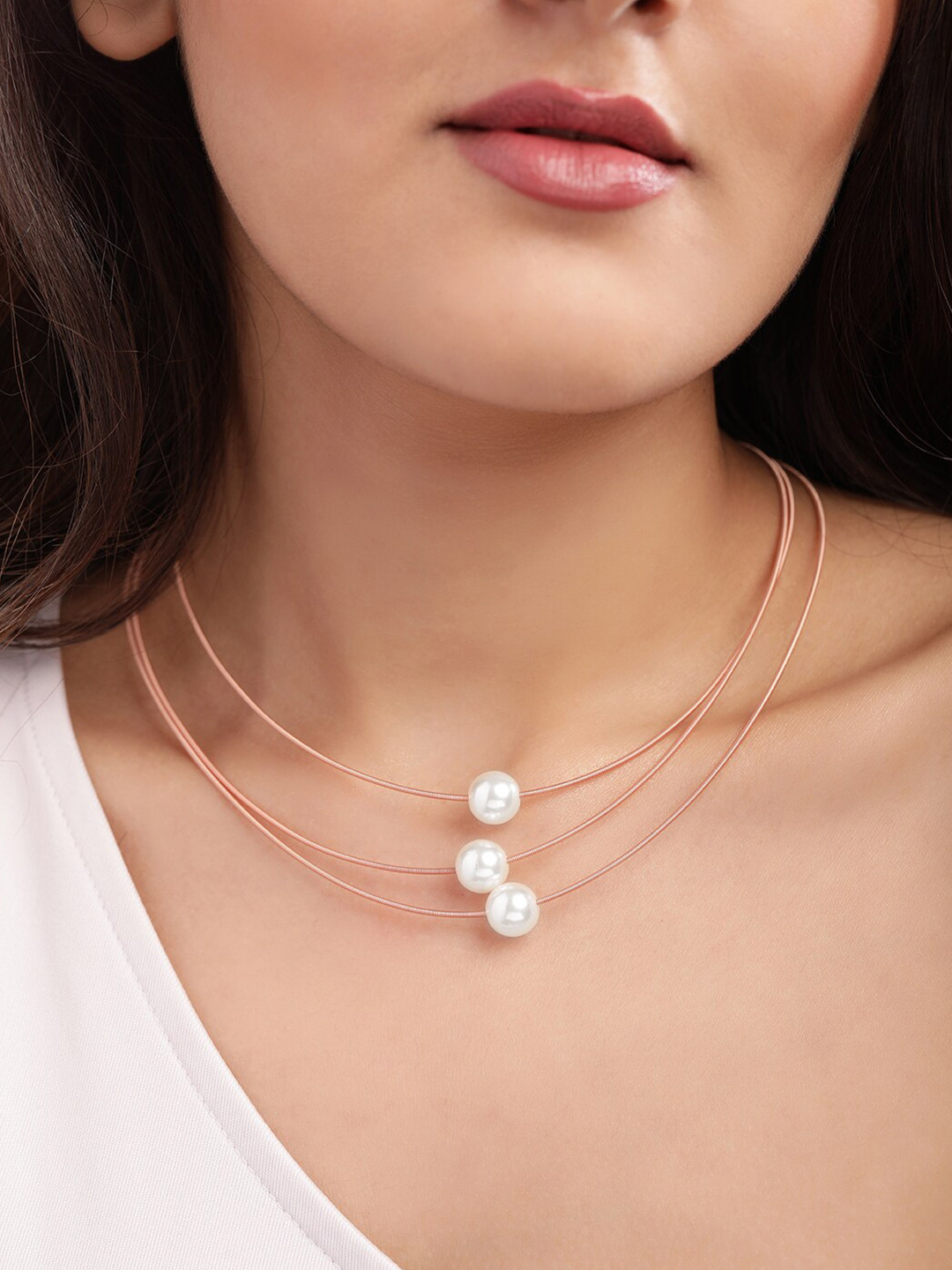 

TOKYO TALKIES X rubans FASHION ACCESSORIES Gold-Toned & Rose Gold Gold-Plated Layered Chain