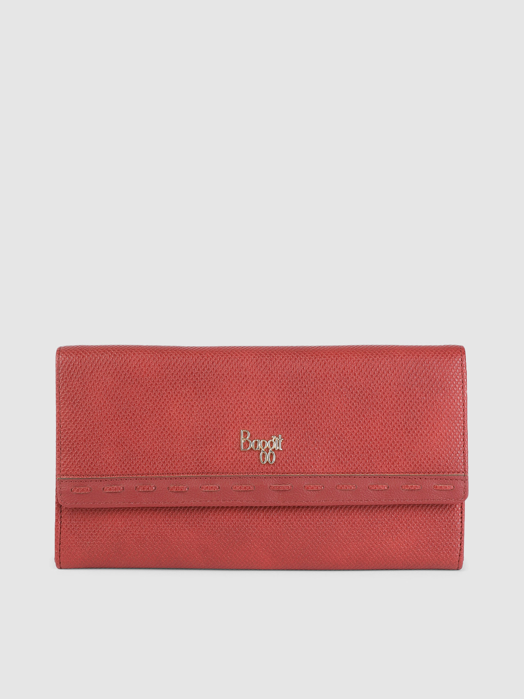 

Baggit Women Red Textured Three Fold Wallet