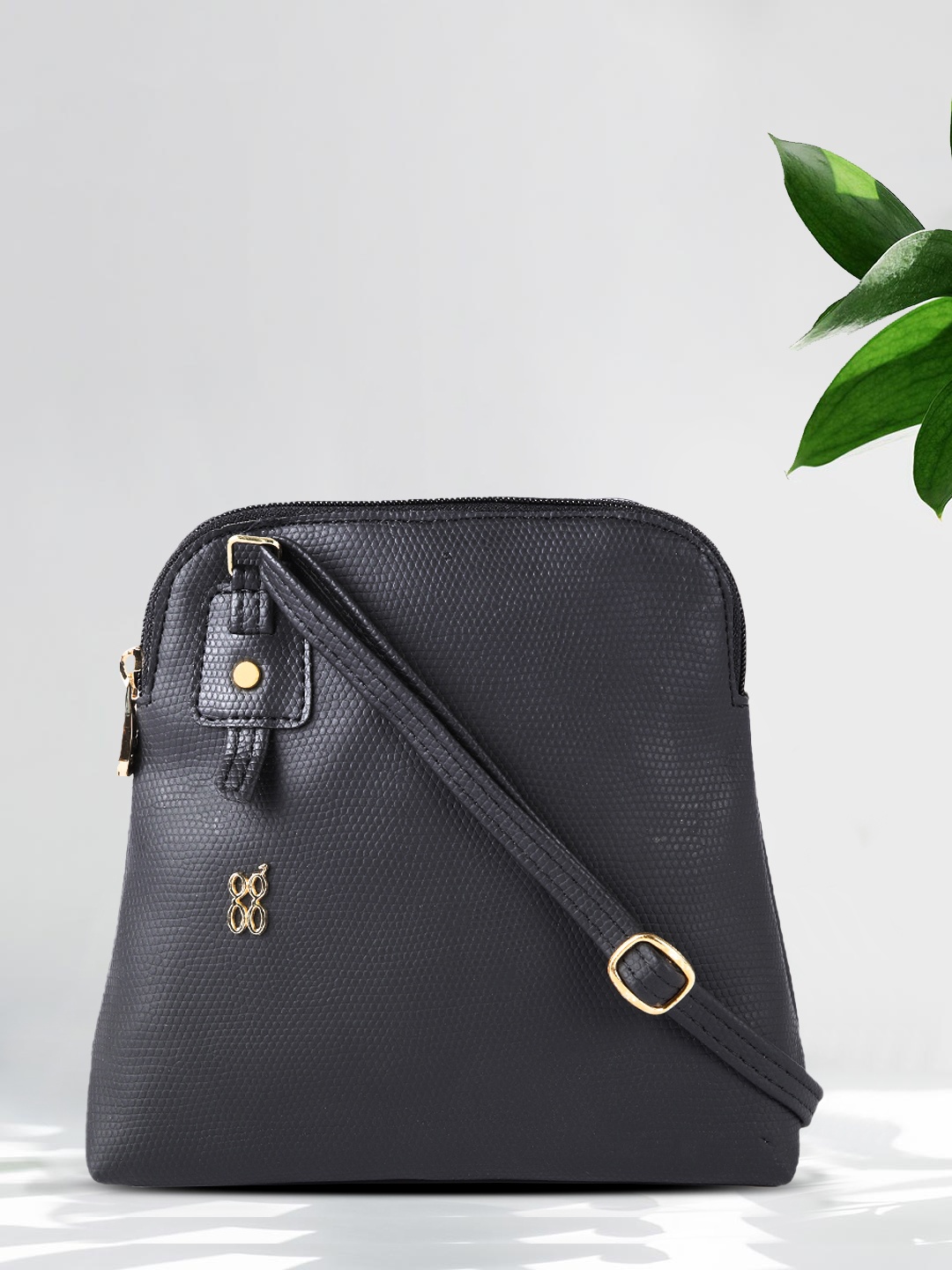 

Baggit Black Solid Shopper Sling Bag