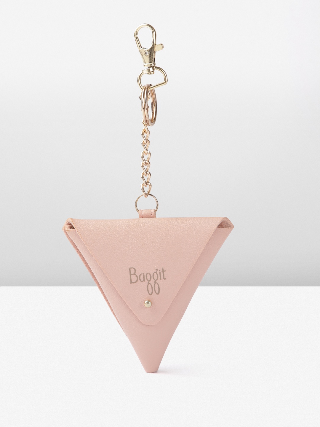 

Baggit Brand Logo Printed Triangular Coin Purse, Peach