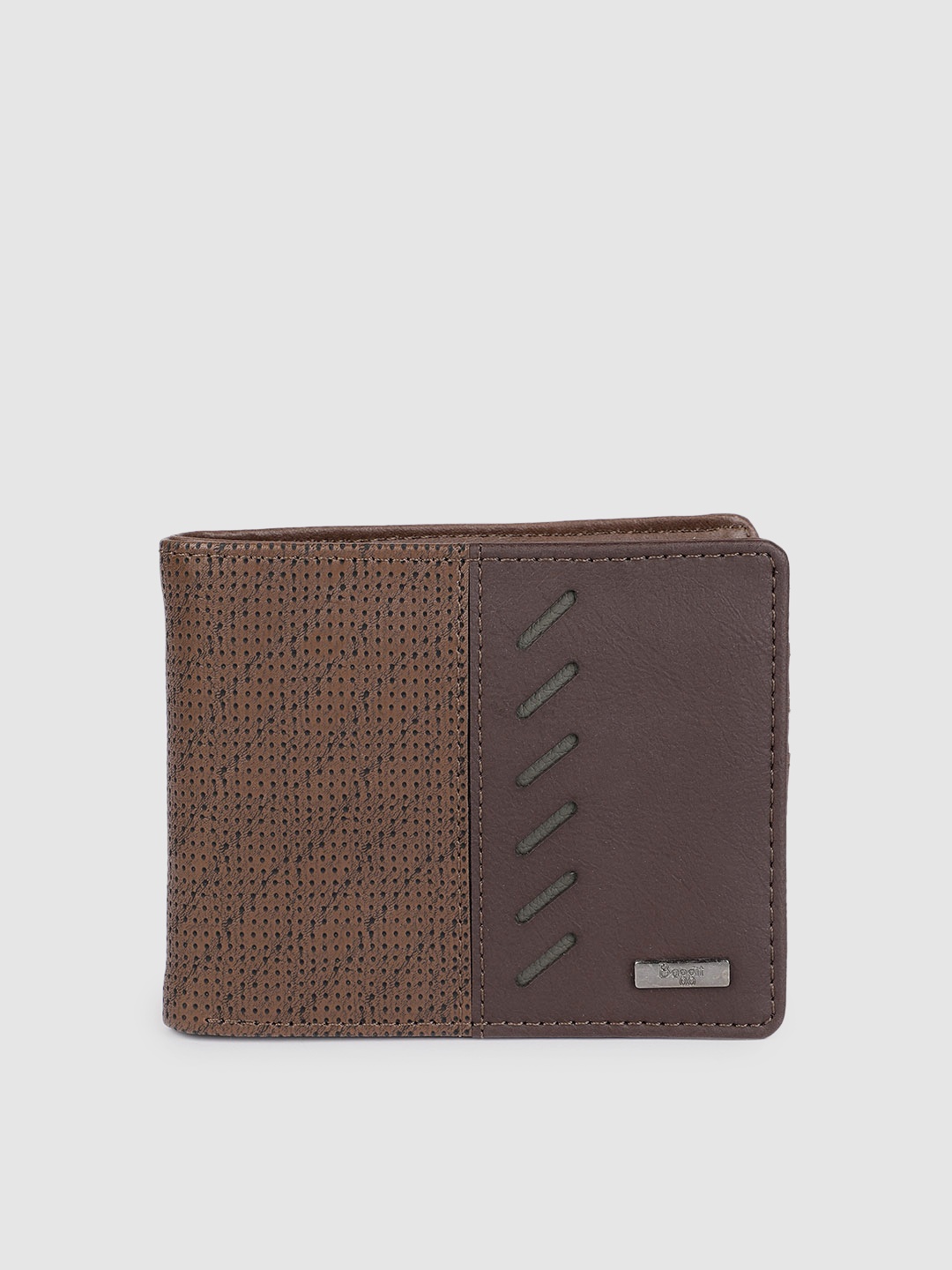 

Baggit Men Brown Textured Two Fold Wallet