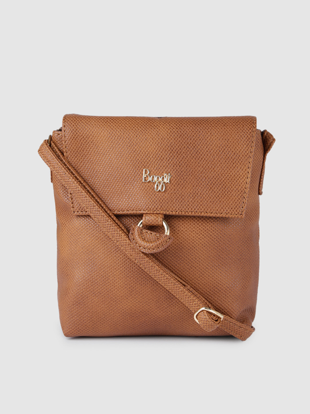 

Baggit Tan Brown Solid Structured Sling Bag