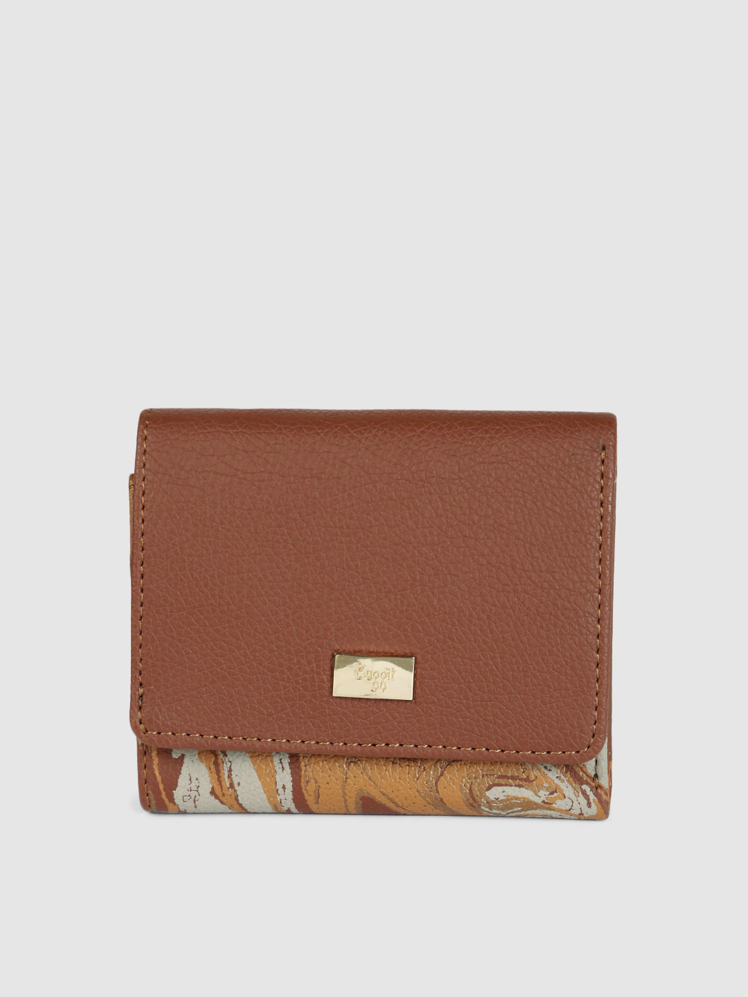 

Baggit Women Brown Abstract Printed Three Fold Wallet