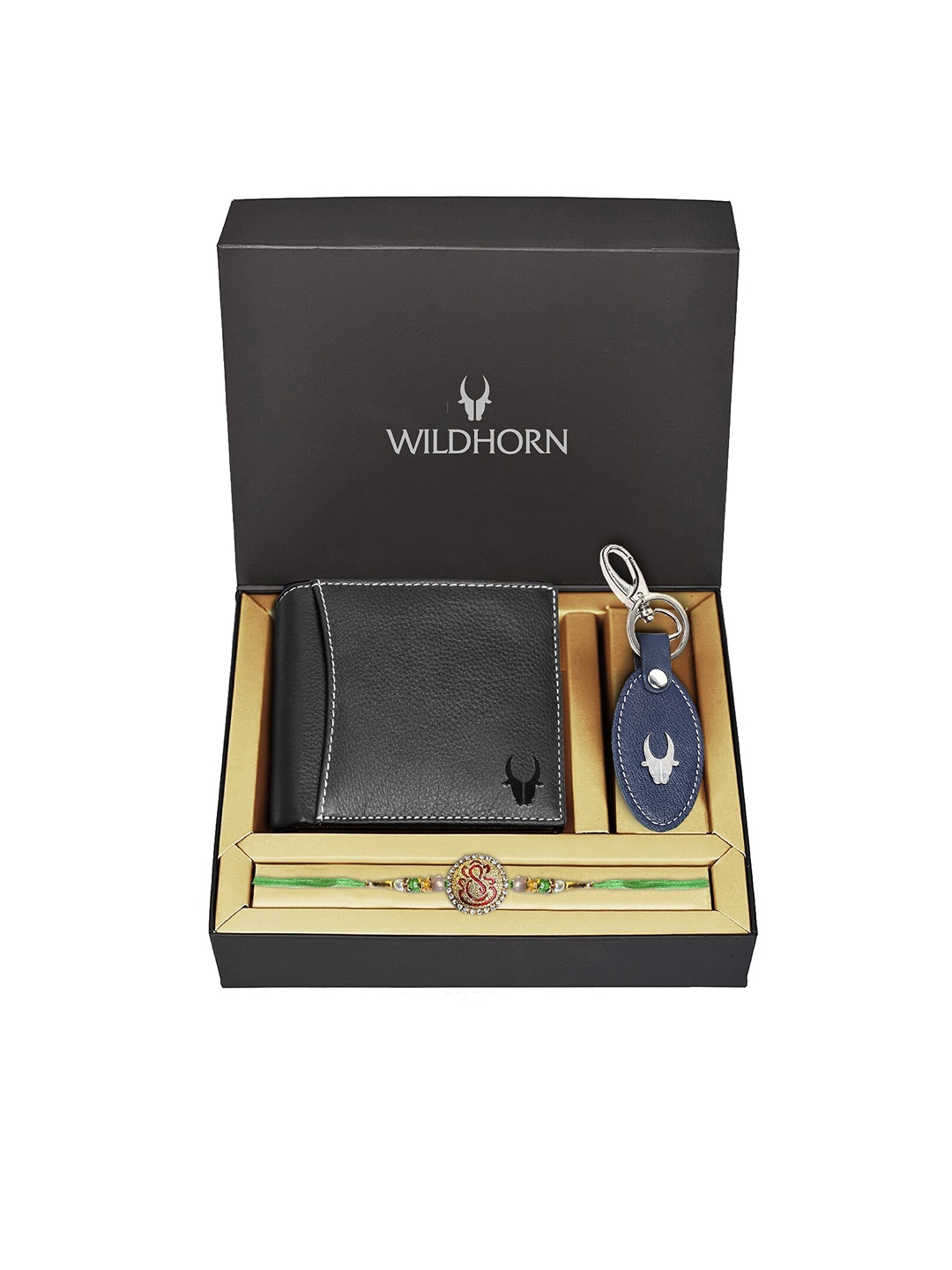 

WildHorn Men Rakhi Combo Gift Set, Black