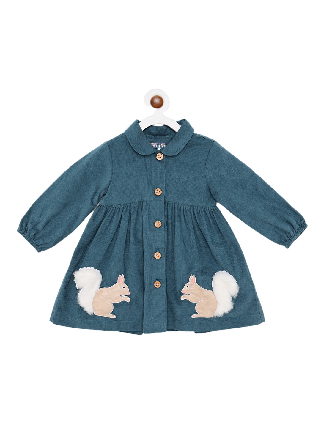 

Nauti Nati Olive Green Peter Pan Collar A-Line Dress