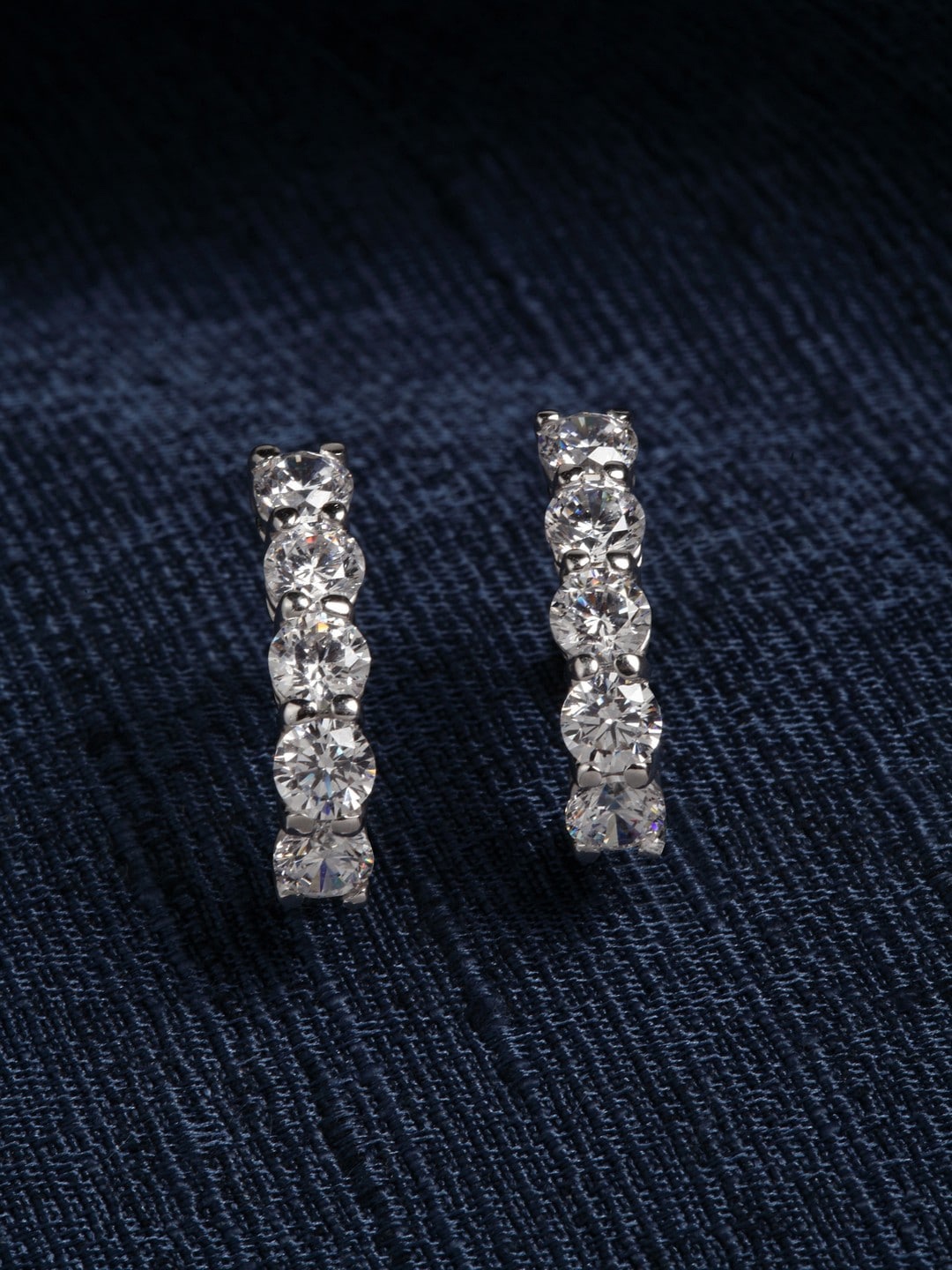 

Clara Silver-Toned Contemporary Studs Earrings