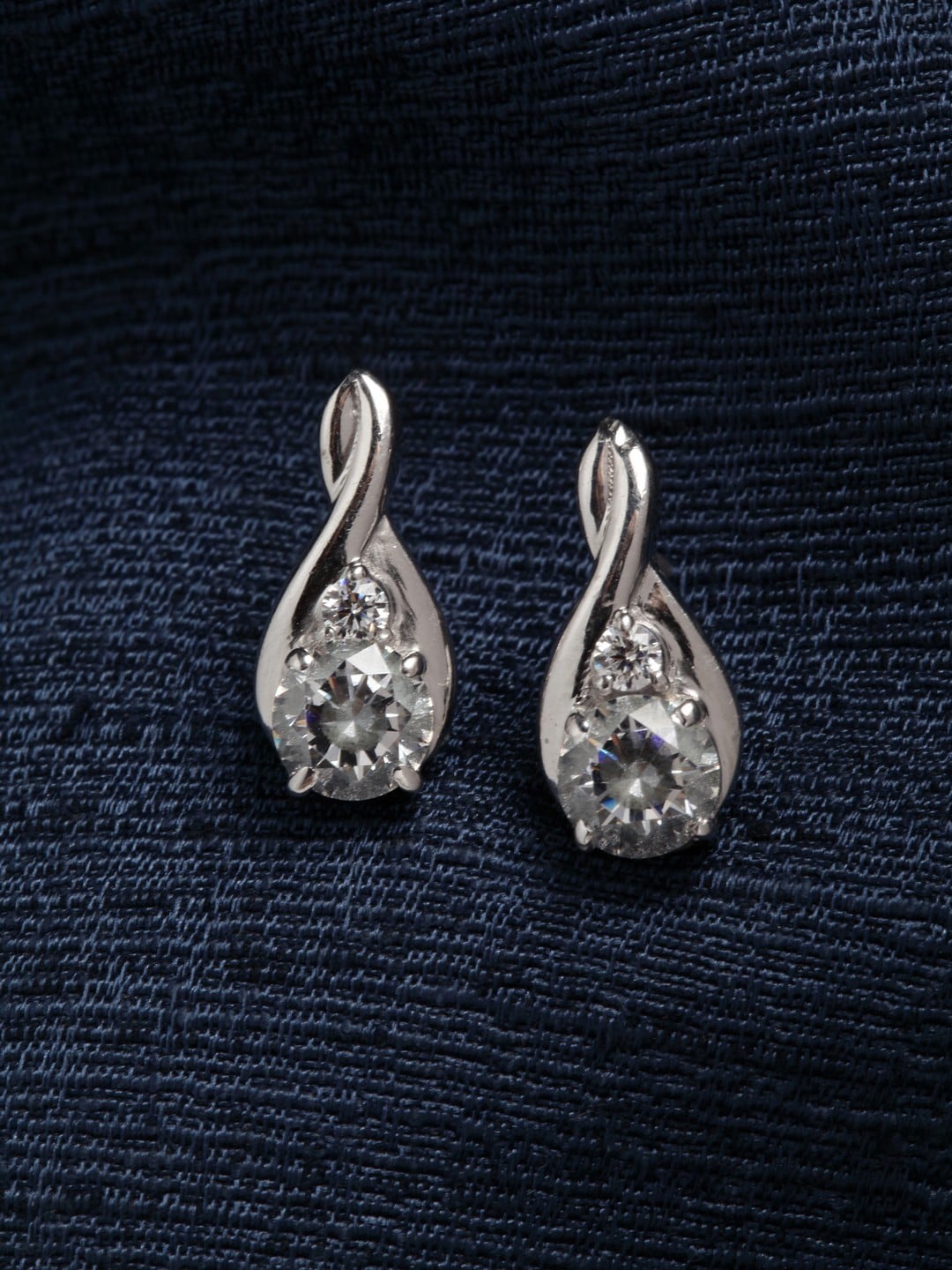 

Clara Silver-Toned Contemporary Studs Earrings