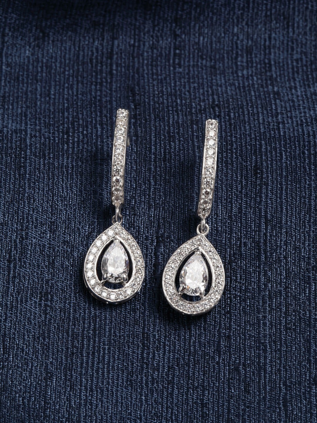 

Clara Silver-Toned Contemporary Drop Earrings