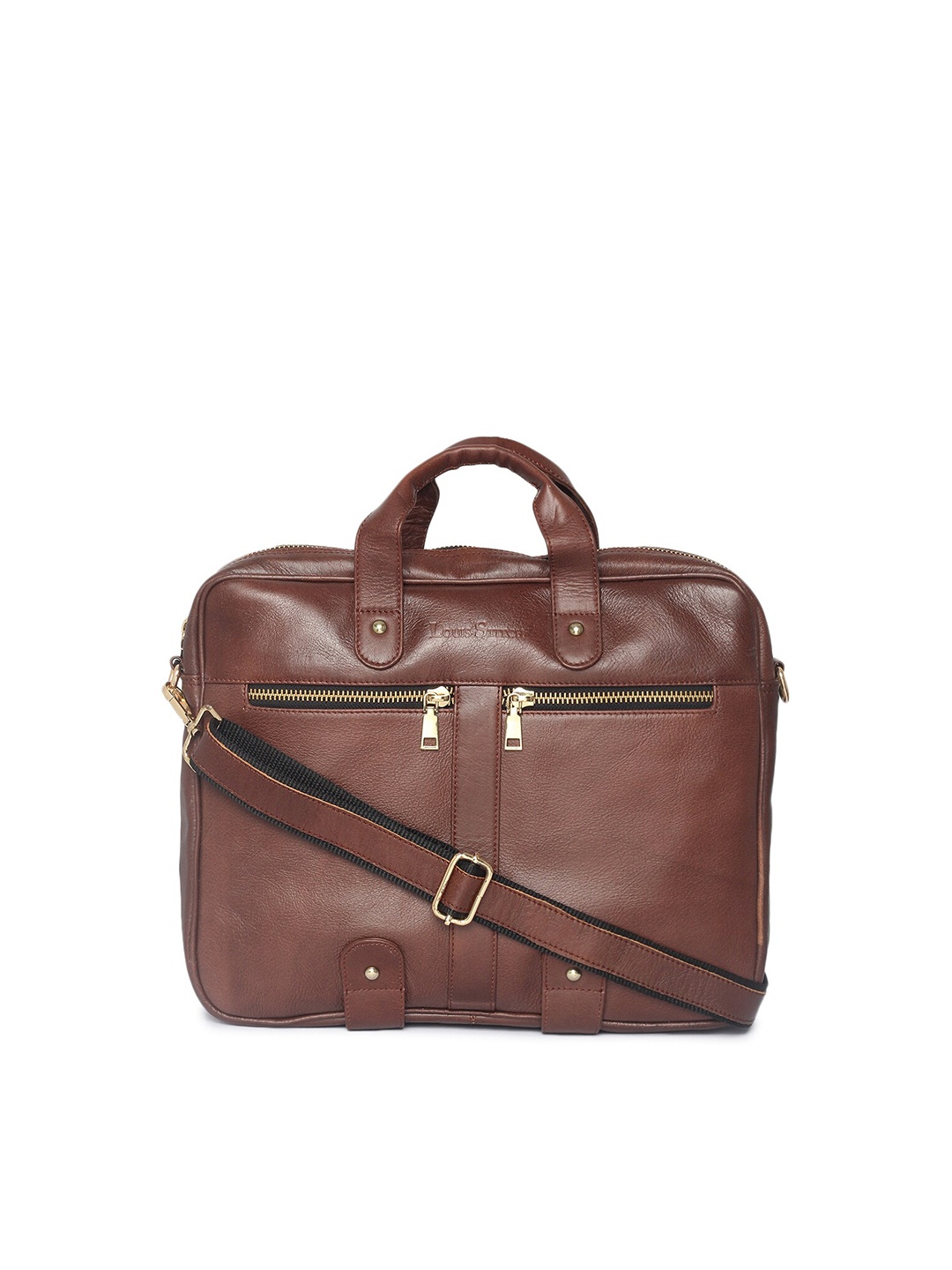 

LOUIS STITCH Unisex Brown Leather Laptop Bag