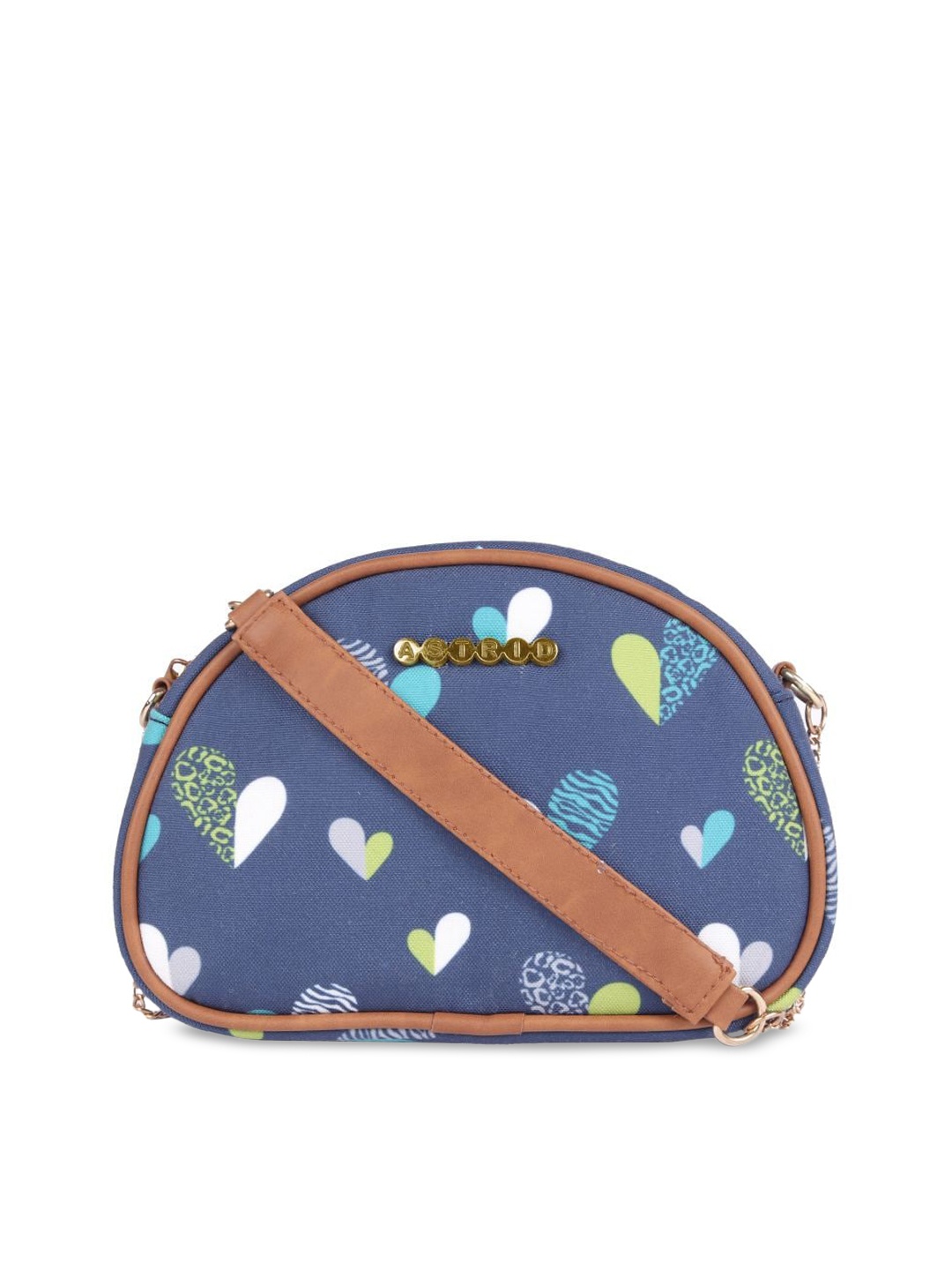 

ASTRID Women Blue Graphic Printed Half Moon Sling Bag