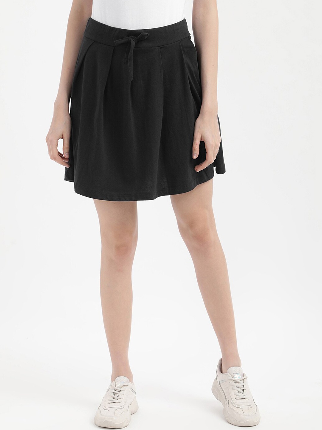 

V2 Value & Variety Women Black Solid Flared Mini Skirt