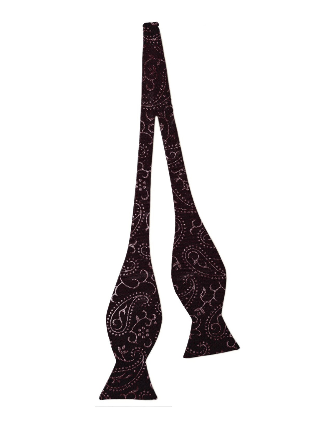 

Blacksmith Men Maroon & White Woven Design Bow Tie