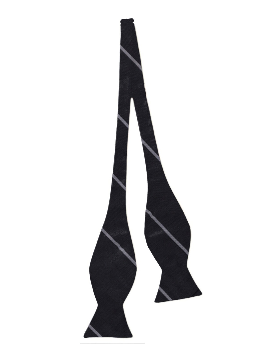 

Blacksmith Men Black & Grey Striped Bow Tie