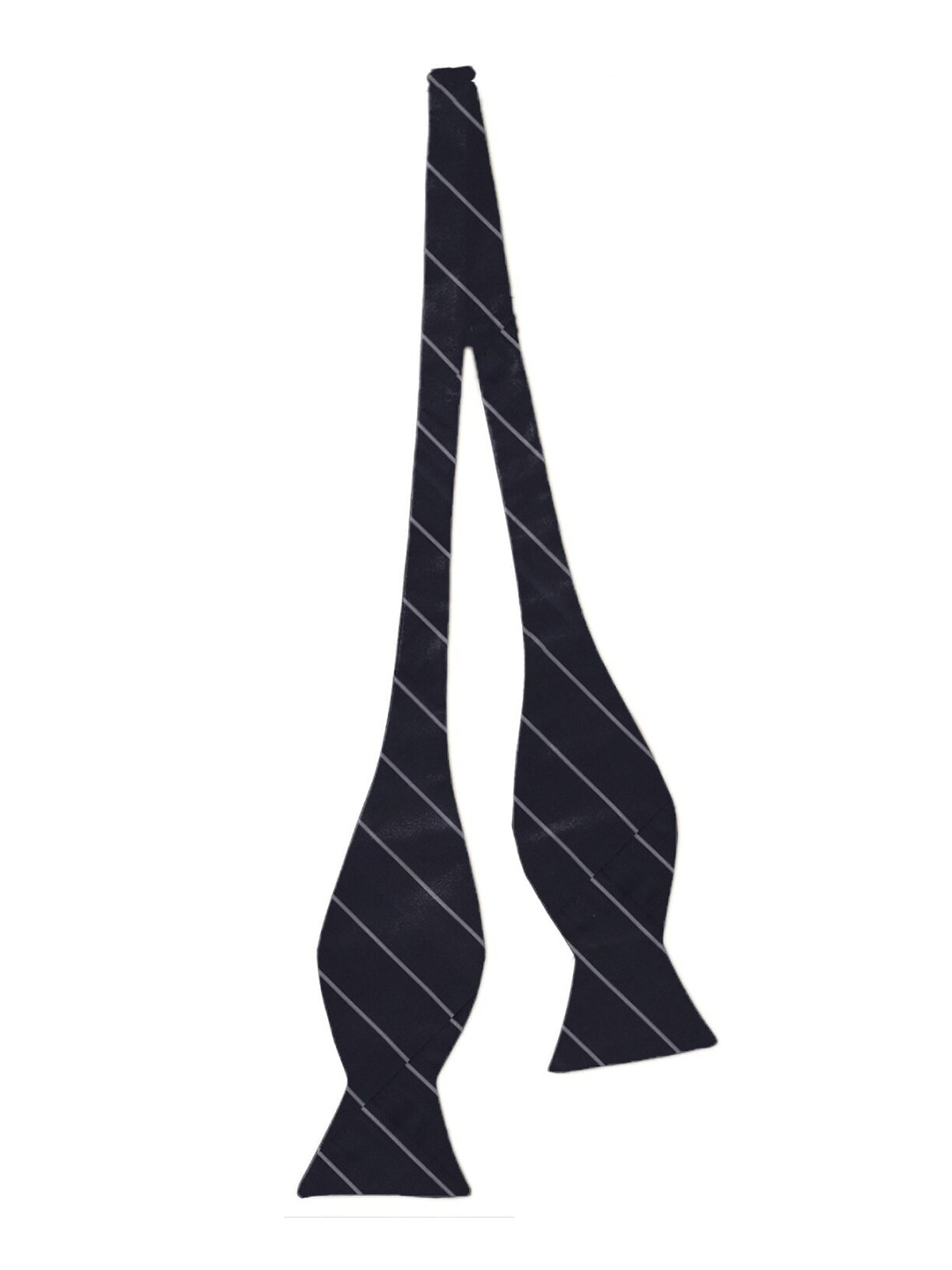 

Blacksmith Men Navy Blue & White Striped Bow Tie