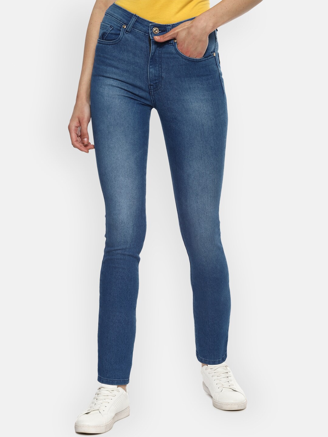 

Van Heusen Woman Women Blue Slim Fit Mid Rise Low Distress Jeans