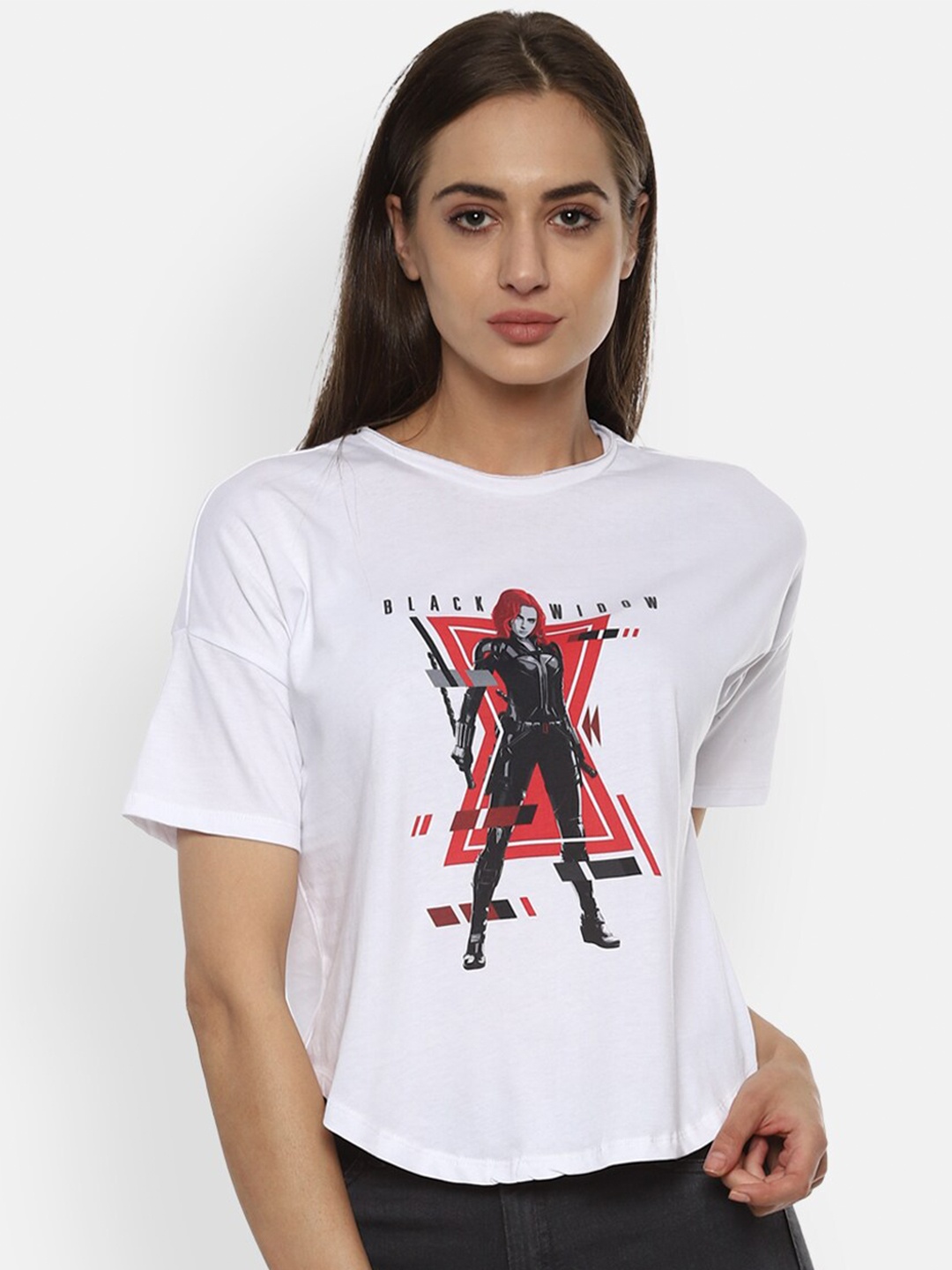 

Van Heusen Woman Women White Typography Printed T-shirt