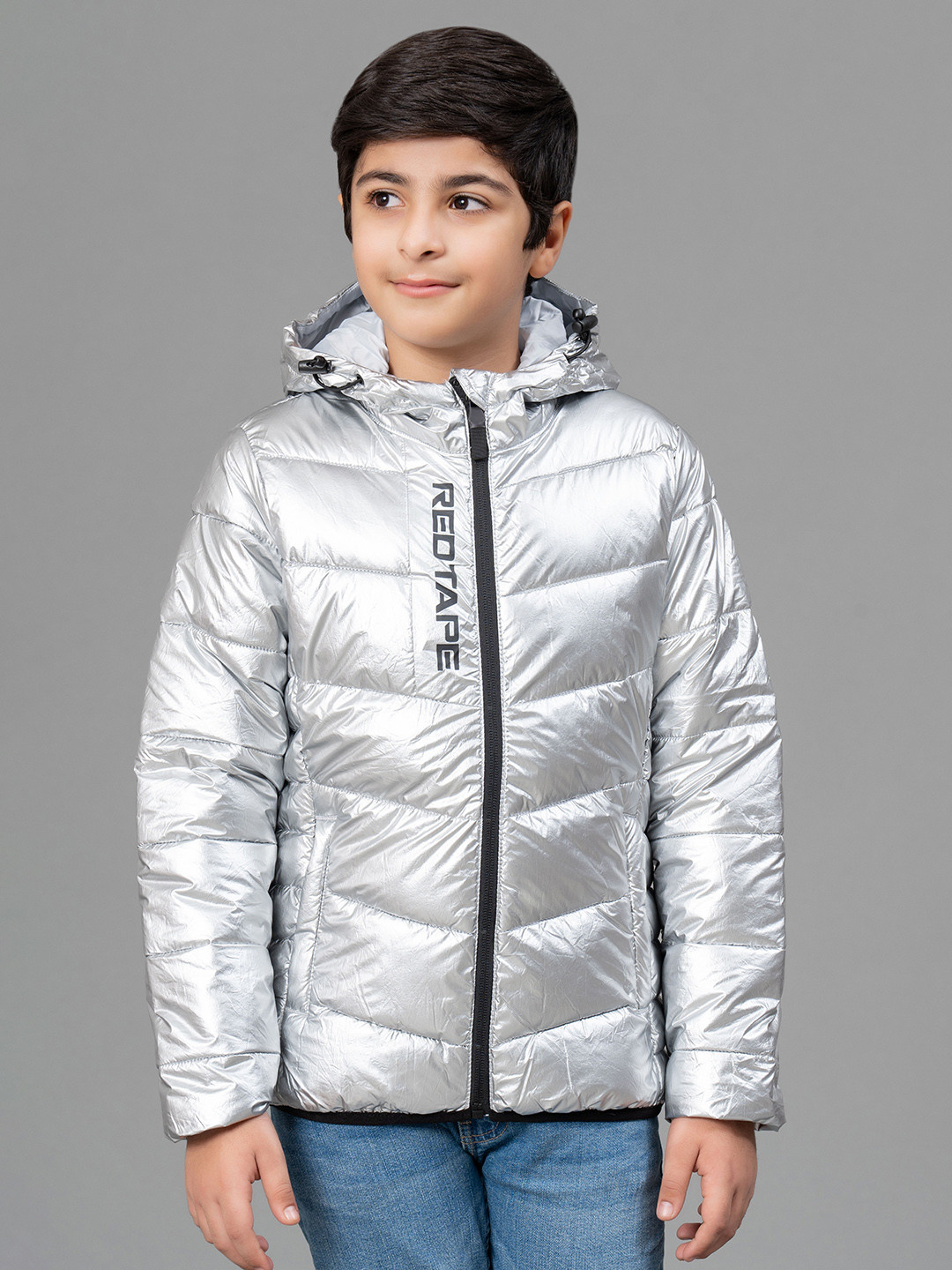 

Red Tape Boys Silver-Toned Hooded Puffer Jacket