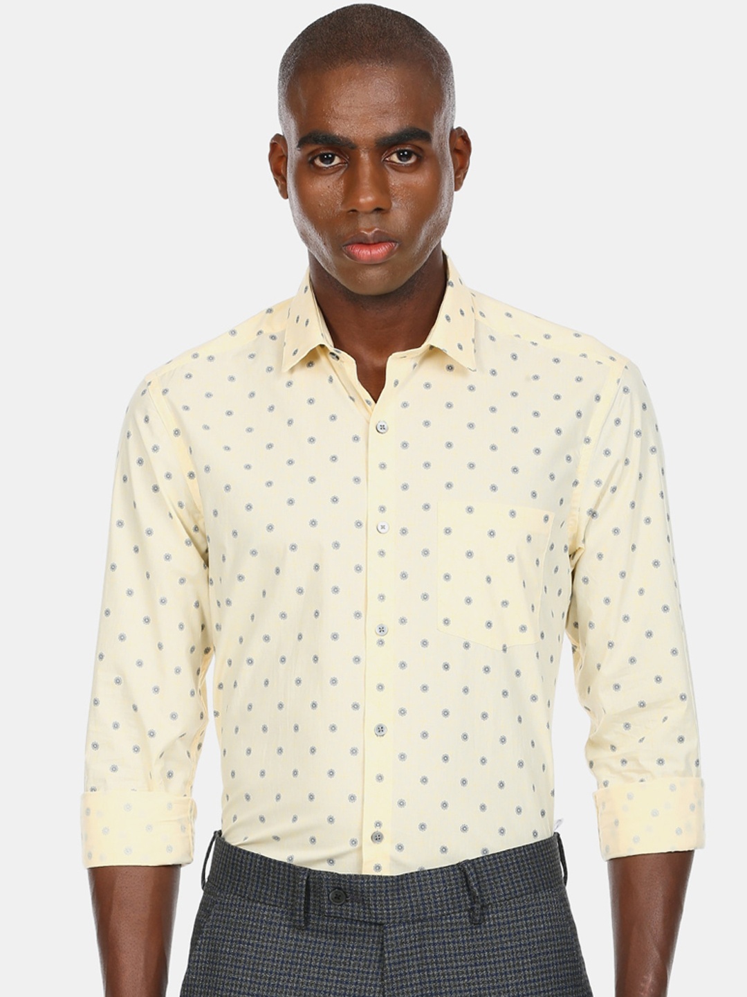 

Arrow Men Yellow Opaque Printed Casual Shirt