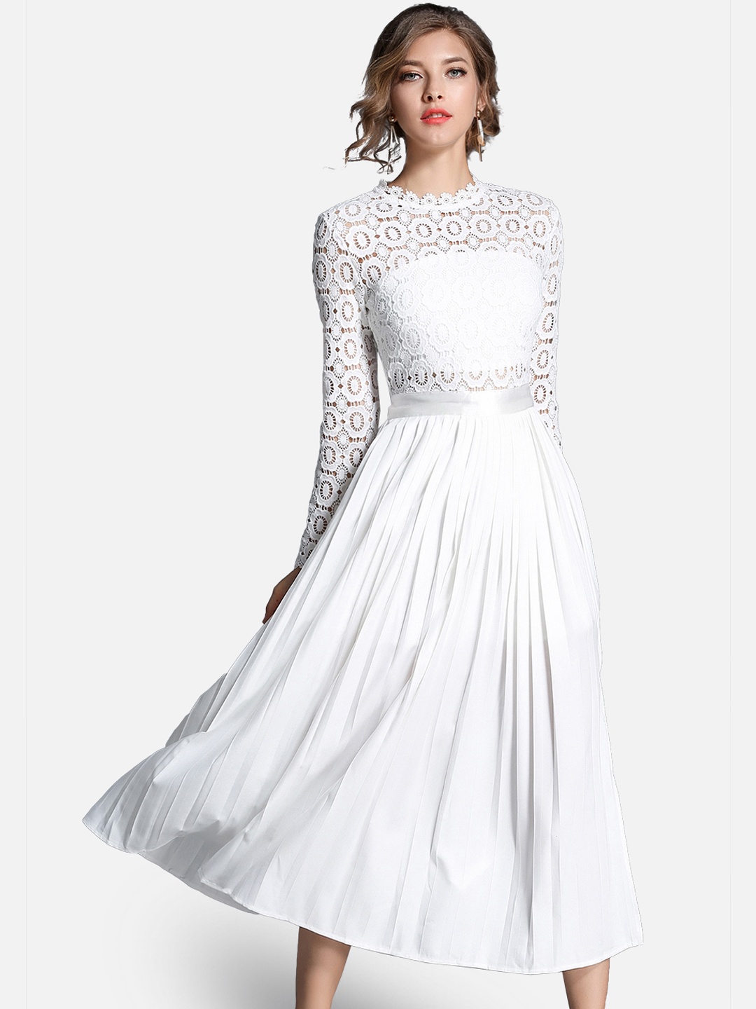 

JC Collection Women White Lace Dress