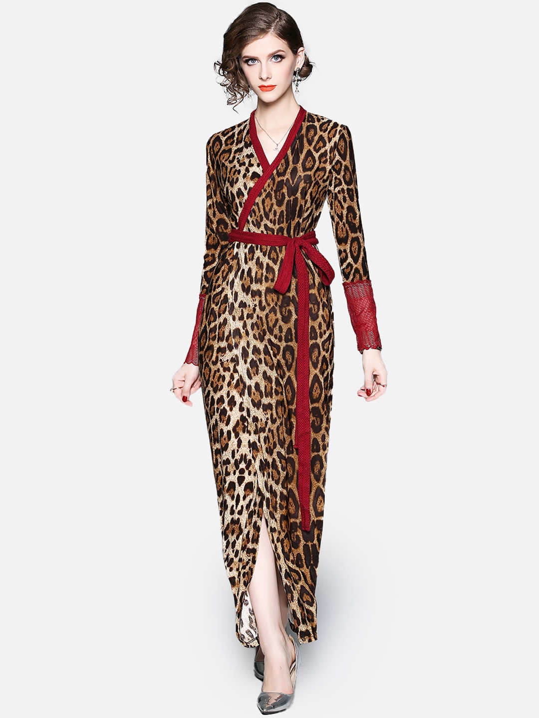 

JC Collection Women Brown & Black Animal Printed Maxi Dress