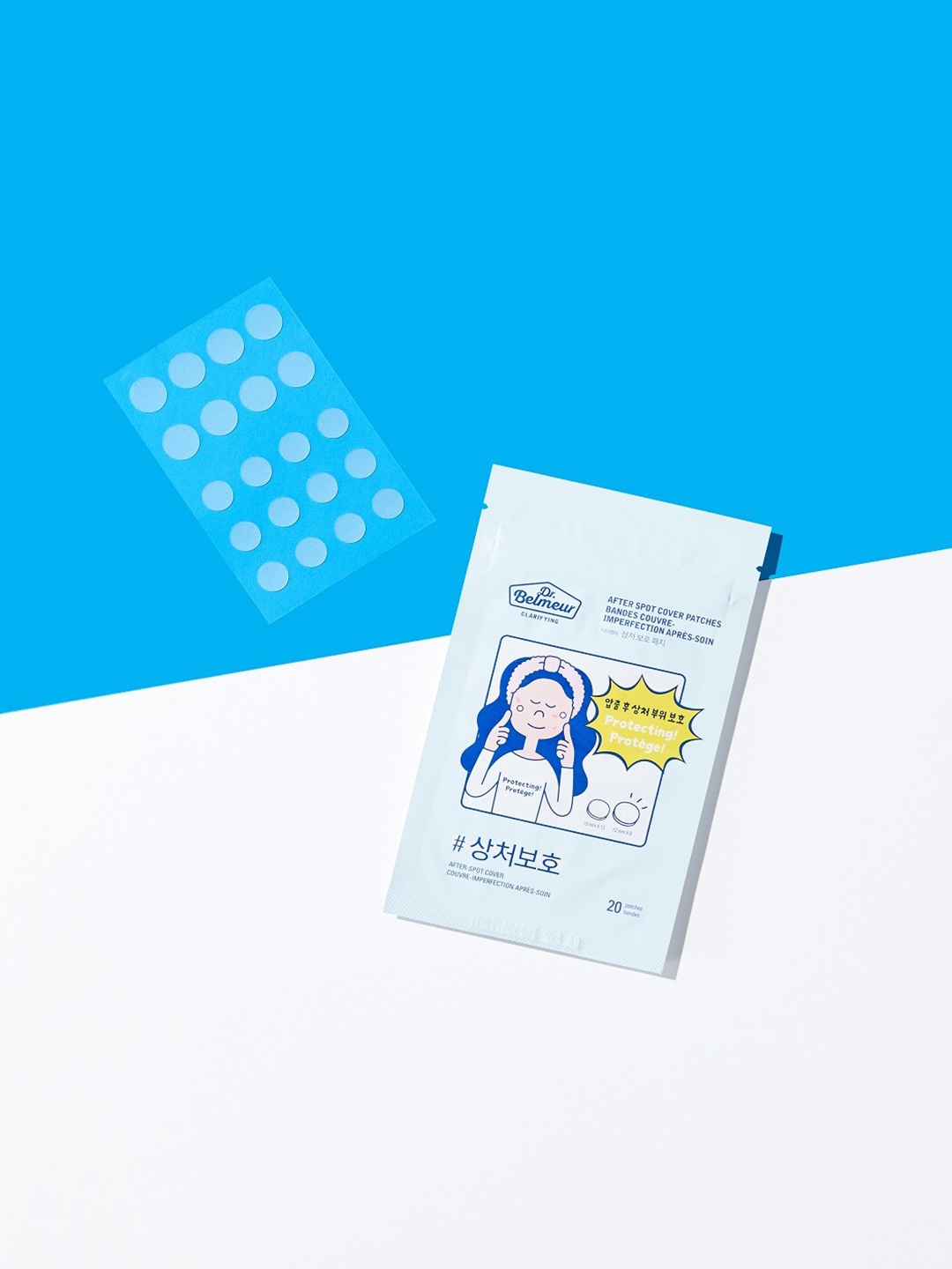 

The Face Shop Dr.Belmeur Clarifying After Spot Cover Patches - 20 Patches, Blue