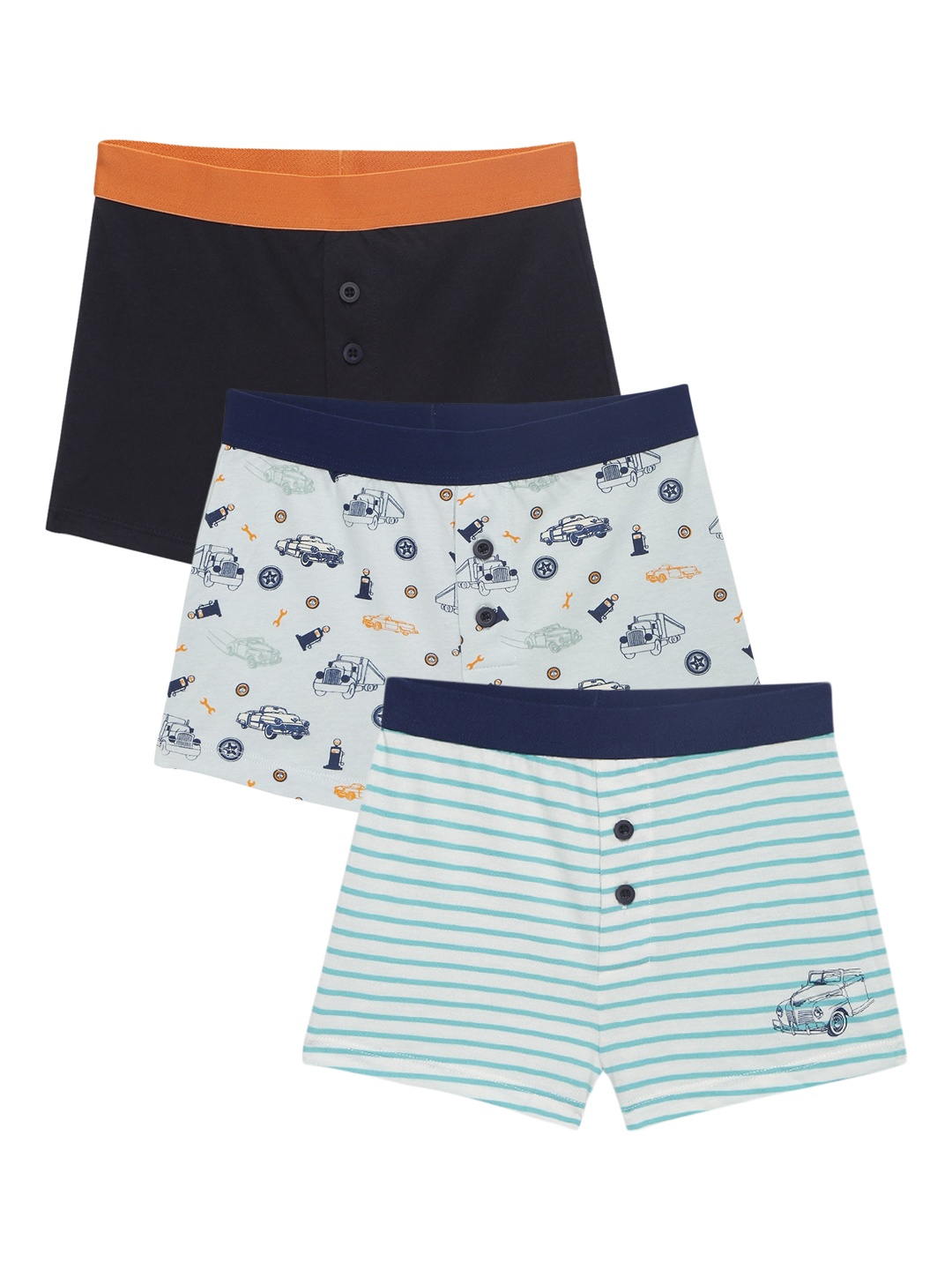 

Charm n Cherish Boys Pack Of 3 Pure Cotton Boxers BWBXO3, White