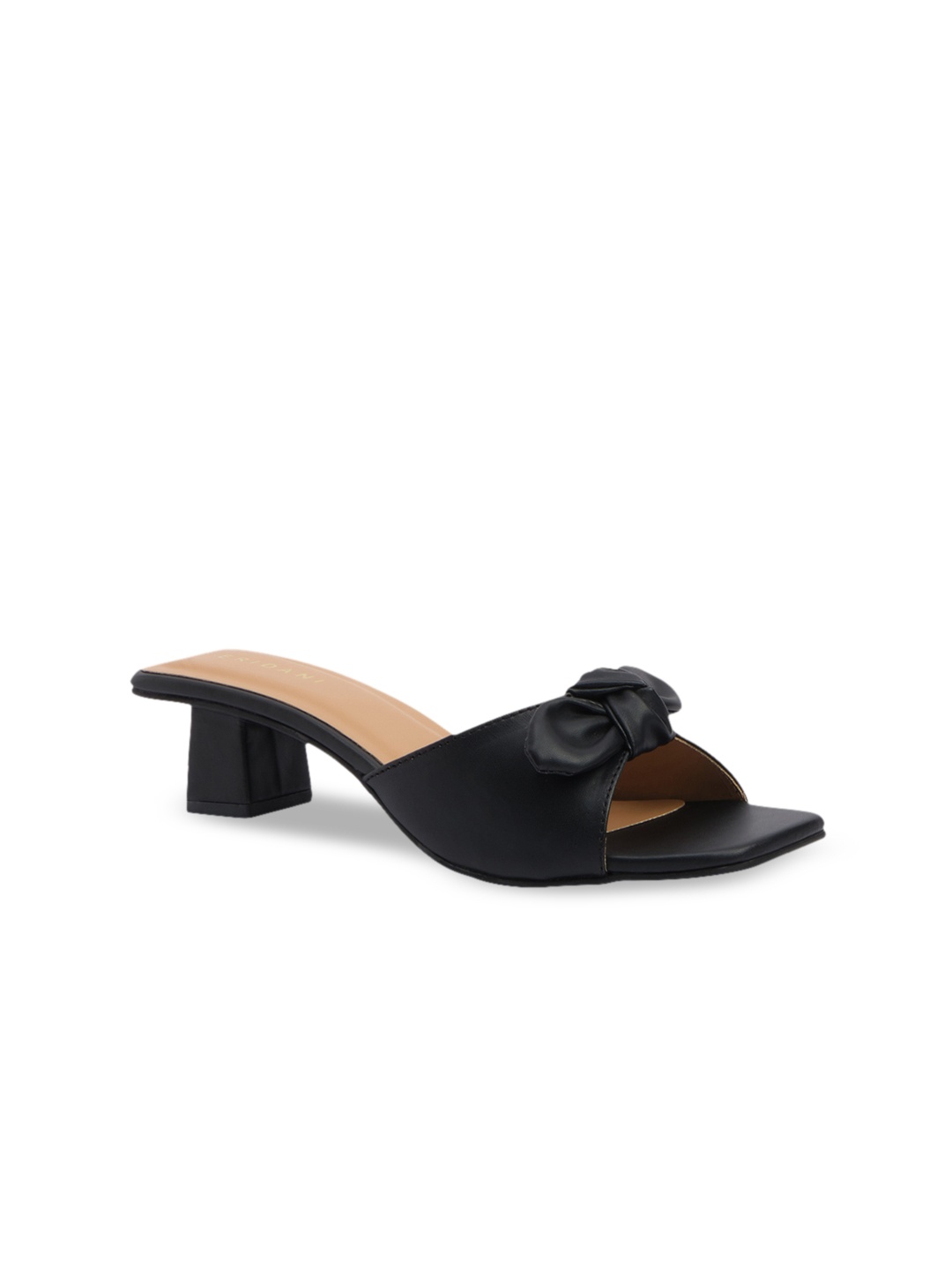 

ERIDANI Black Block Sandals with Bow