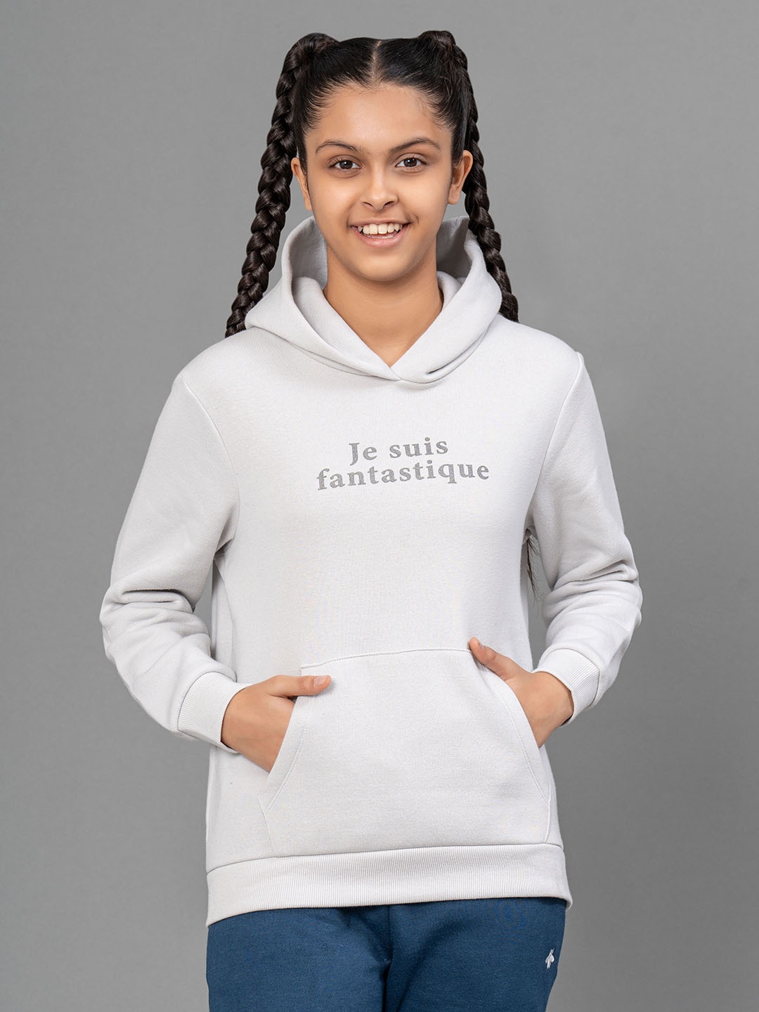 

Mode by Red Tape Girls Blue Hooded Printed Sweatshirt