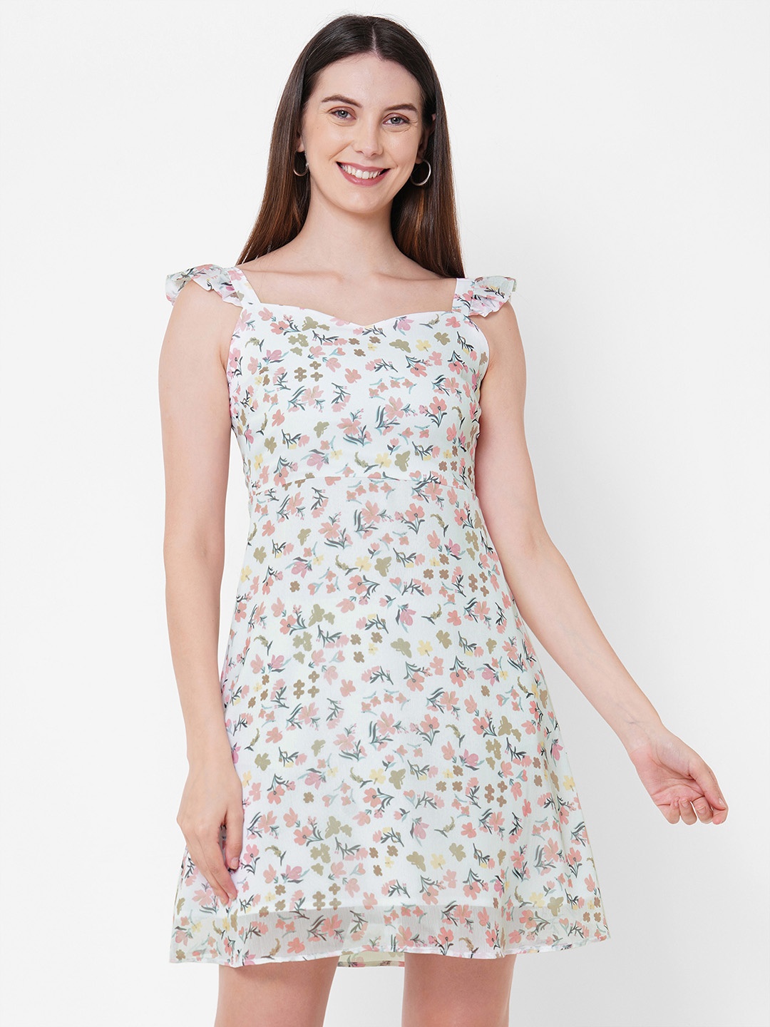 

MISH White Floral Chiffon Dress