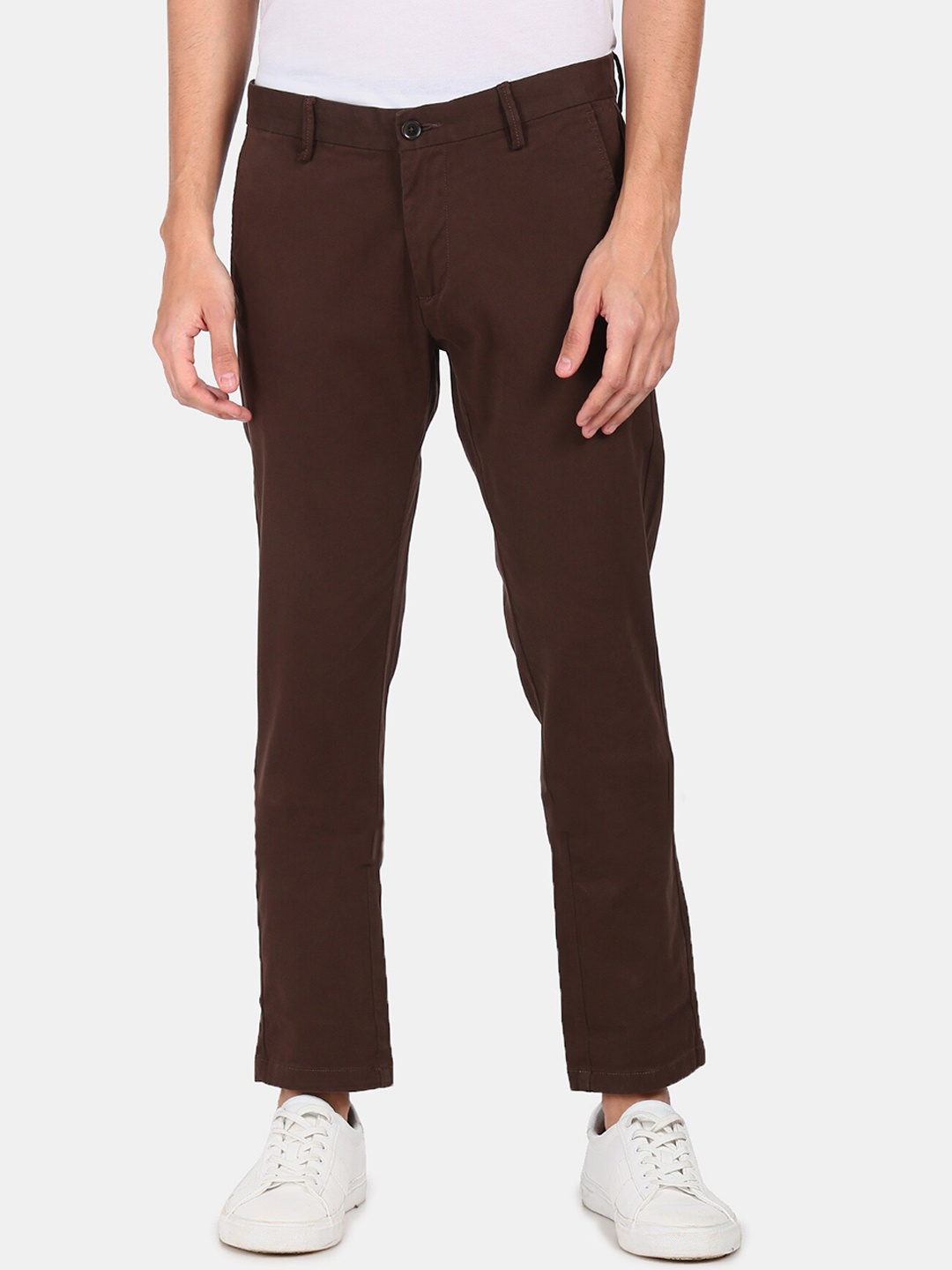 

Arrow Men Brown Solid Trousers