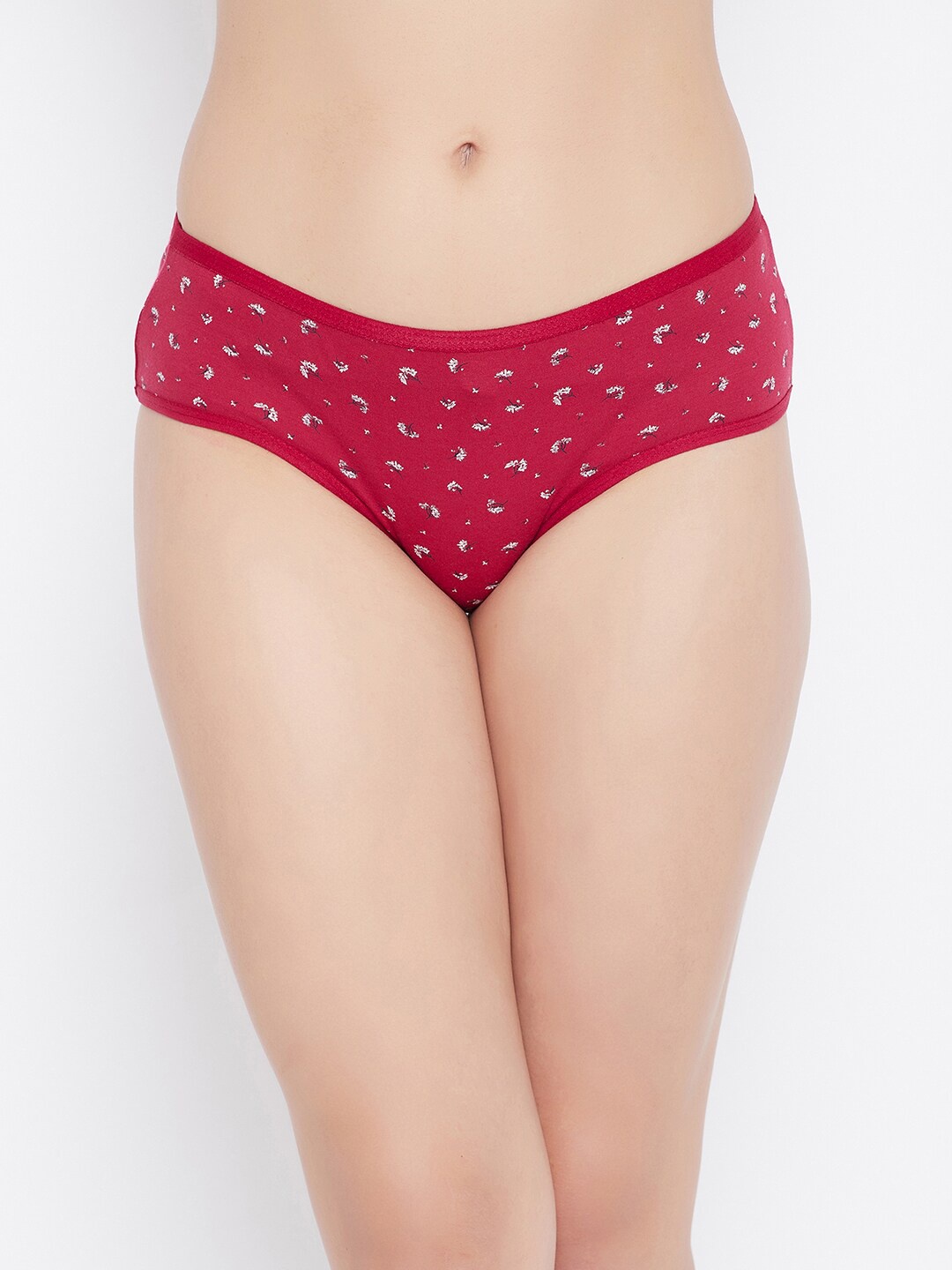 

Clovia Women Red & White Printed Hipster Cotton Briefs