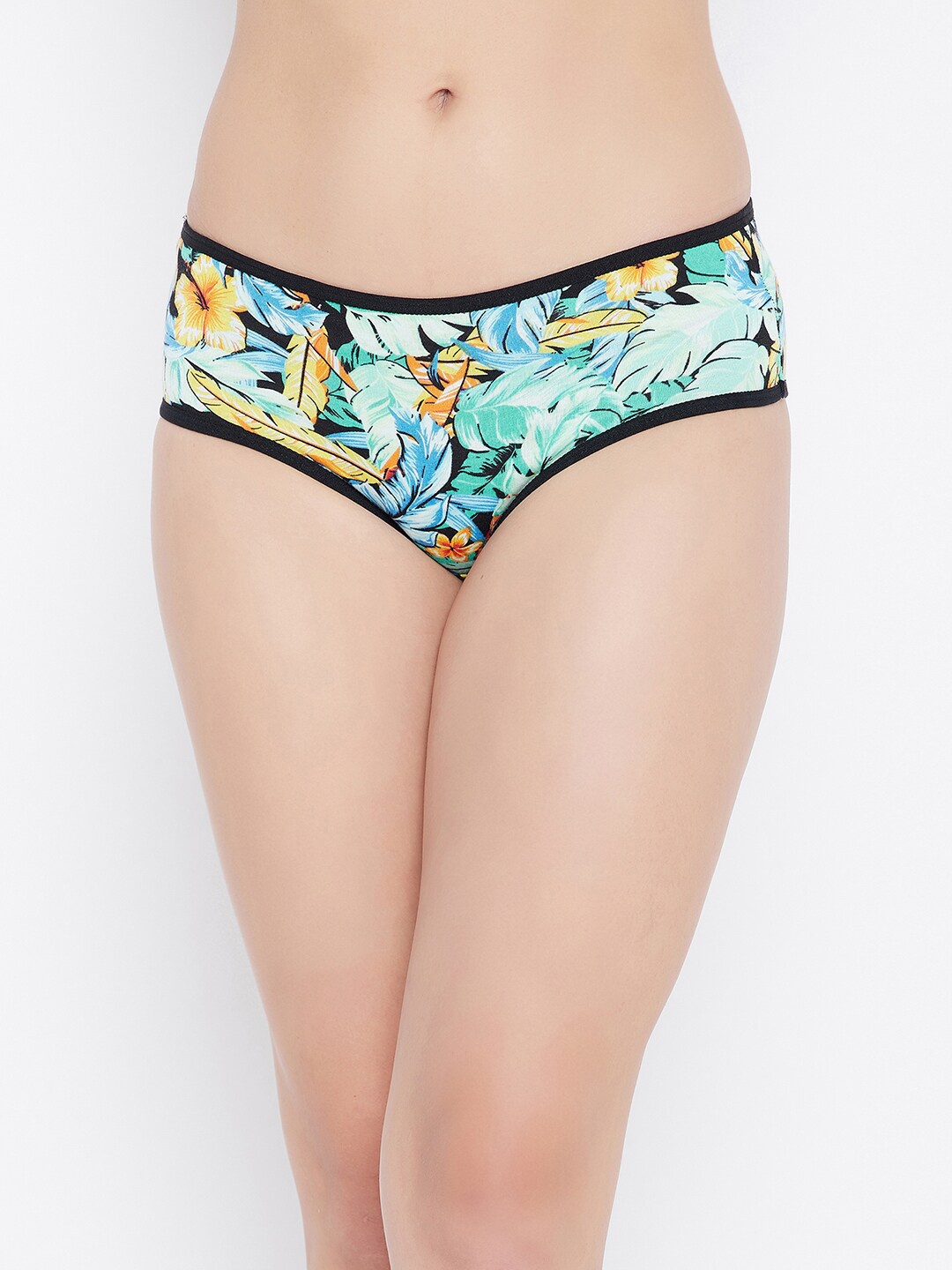 

Clovia Women Blue & Black Printed Cotton Hipster Briefs