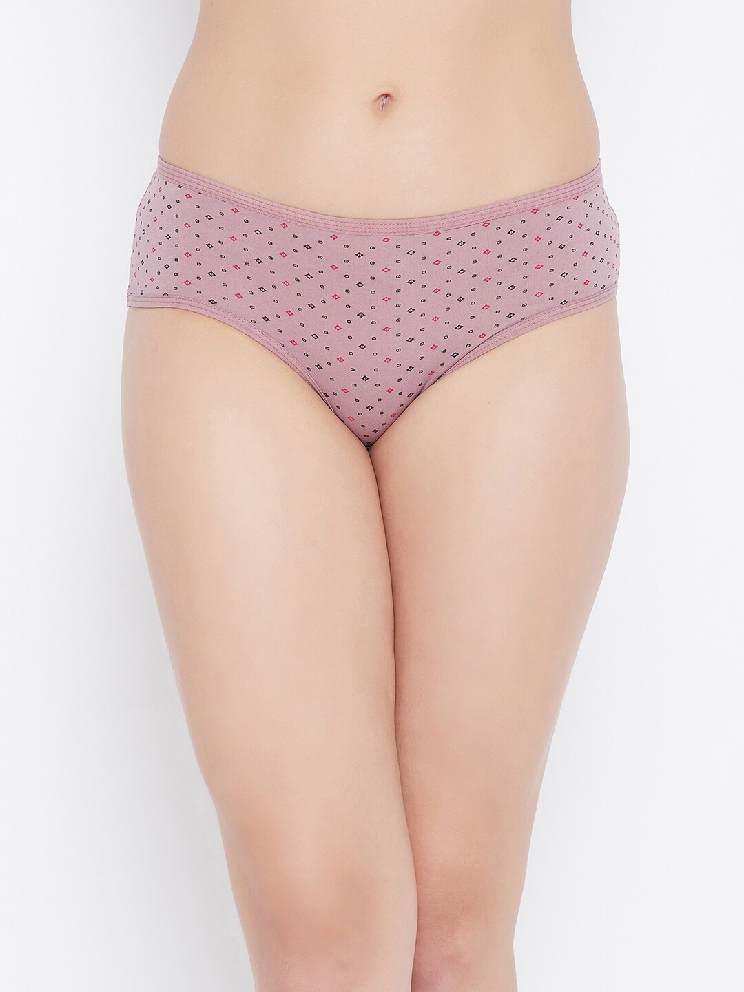 

Clovia Women Pink & Black Printed Hipster Briefs