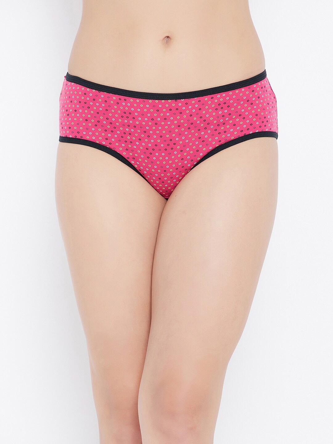 

Clovia Women Pink & Black Geometric Printed Cotton Hipster Briefs